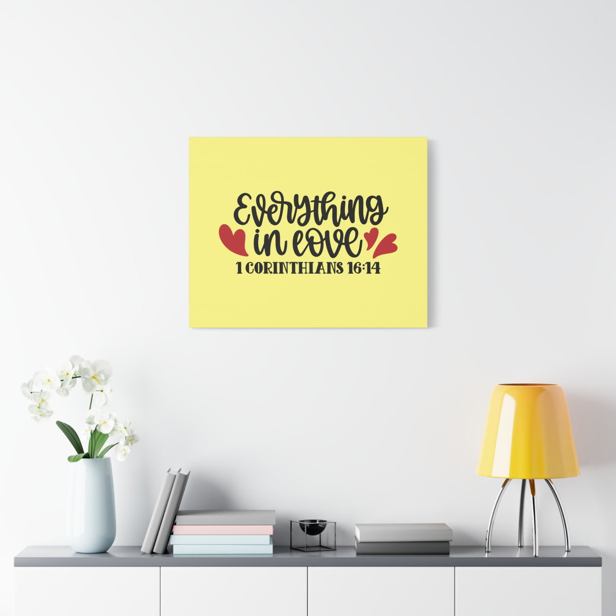 Scripture Canvas In Love 1 Corinthians 16:14 Christian Wall Art Bible Verse Print Ready to Hang