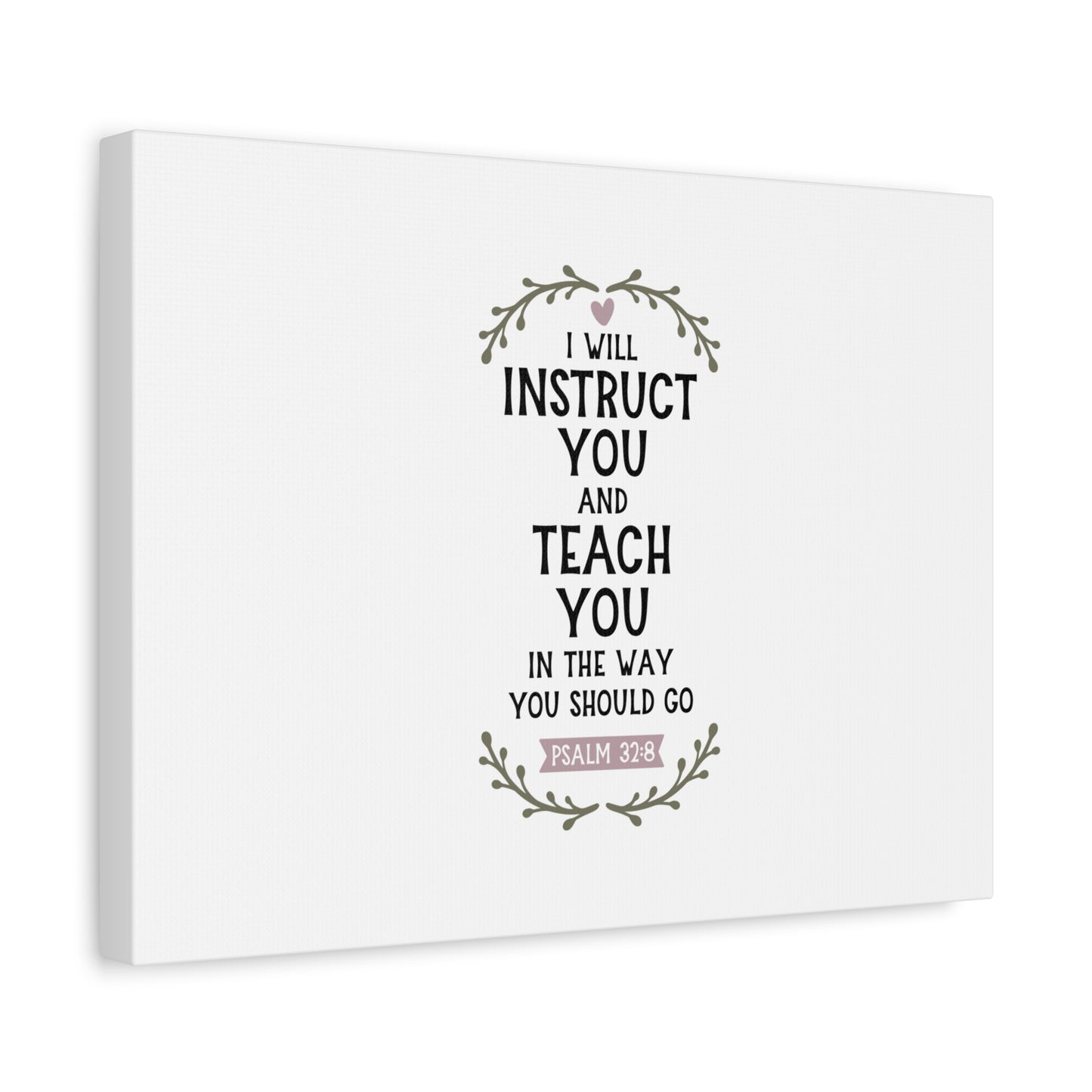 Scripture Canvas The Way You Should Go Psalm 32:8 Christian Wall Art Bible Verse Print Ready to Hang