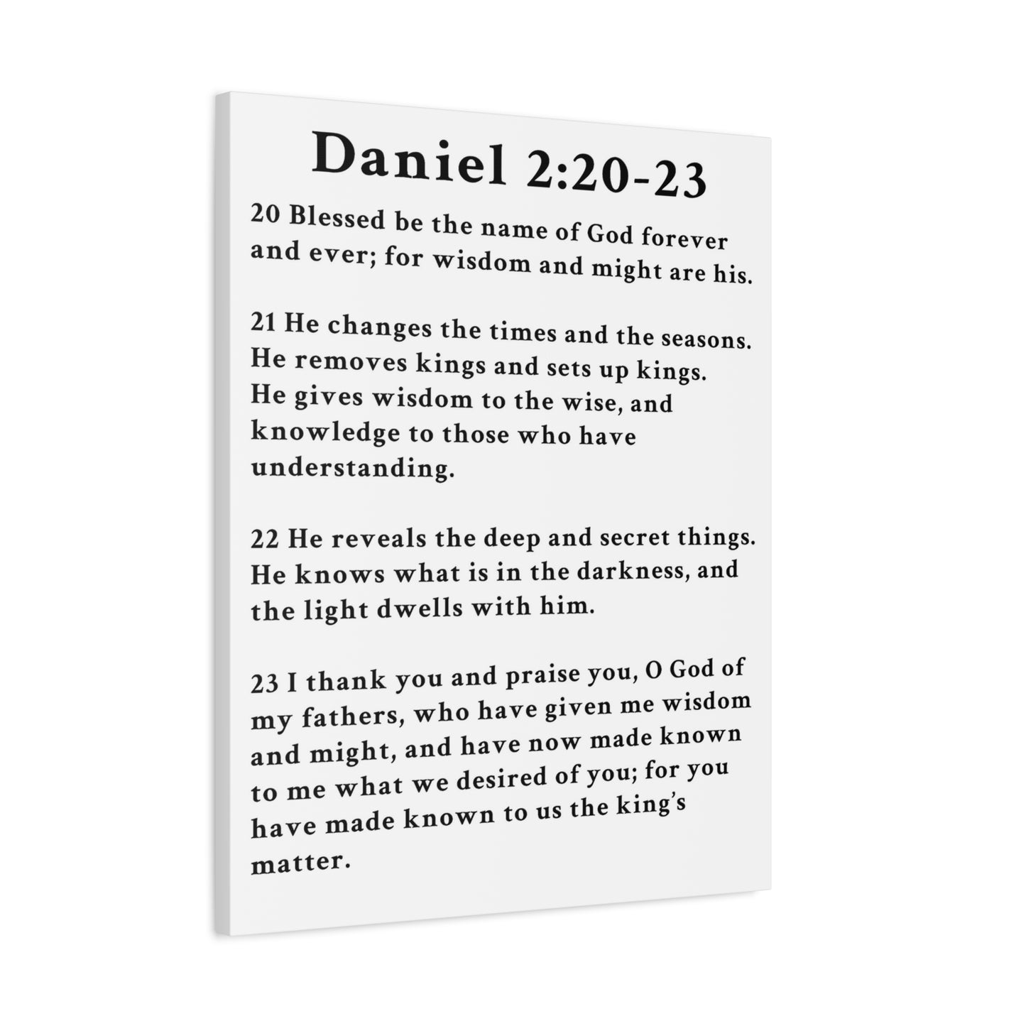 Scripture Walls Daniel 2:20-23 Daniel's Prayer of Praise Bible Verse Canvas Christian Wall Art Ready to Hang Unframed