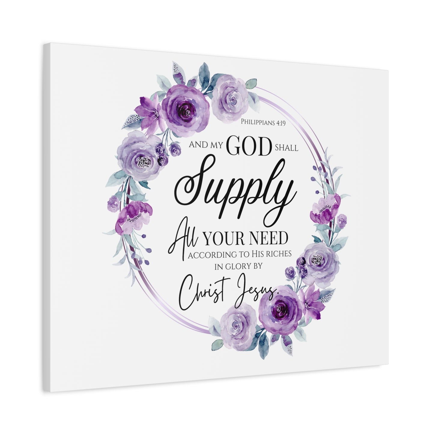 Copy of Scripture Walls Philippians 4:19 God Shall Supply Bible Verse Canvas Christian Wall Art Ready to Hang Unframed