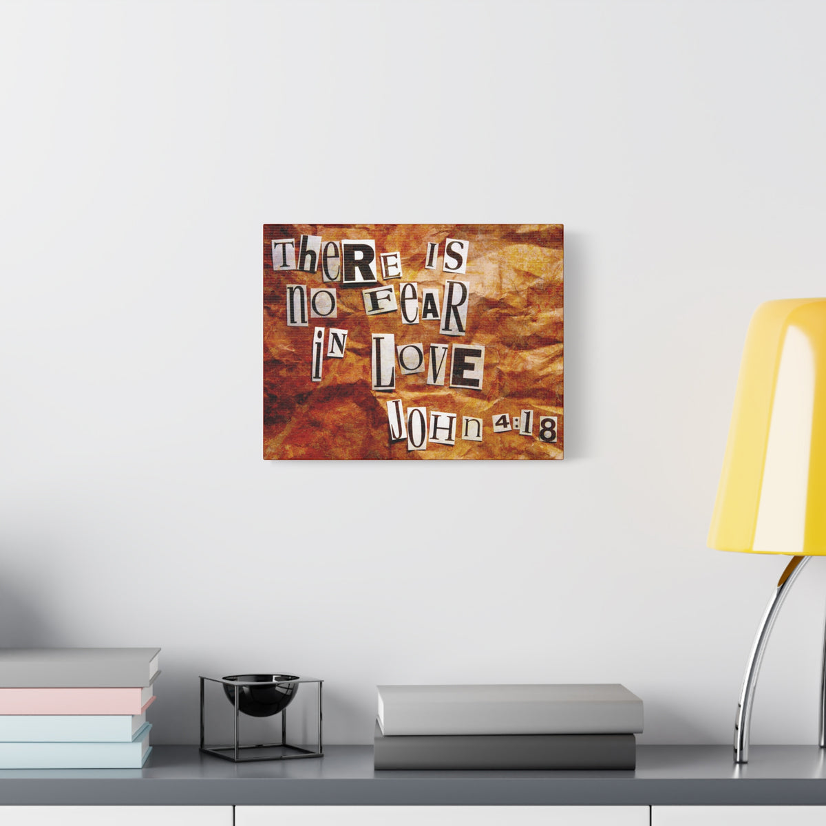 Scripture Canvas In Love John 4:18 Christian Wall Art Bible Verse Print Ready to Hang