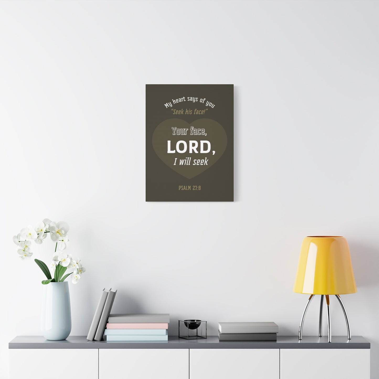 Scripture Canvas My heart Says Of You Psalm 27:8 Christian Wall Art Bible Verse Print Ready To Hang