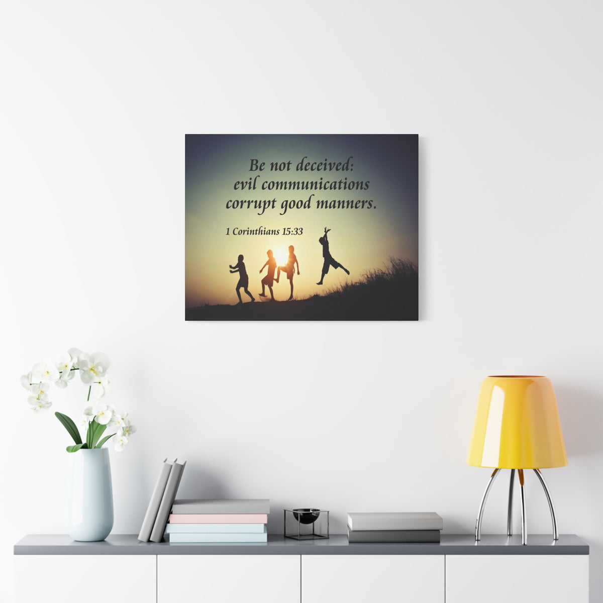 Scripture Canvas Don’t Be Deceived 1 Corinthians 15:33 Christian Wall Art Bible Verse Print Ready to Hang