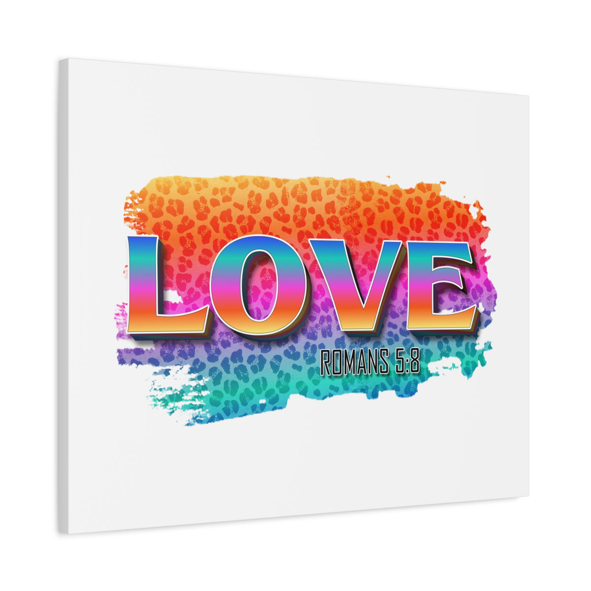 Scripture Canvas Love Romans 5:8 Christian Wall Art Bible Verse Print Ready to Hang