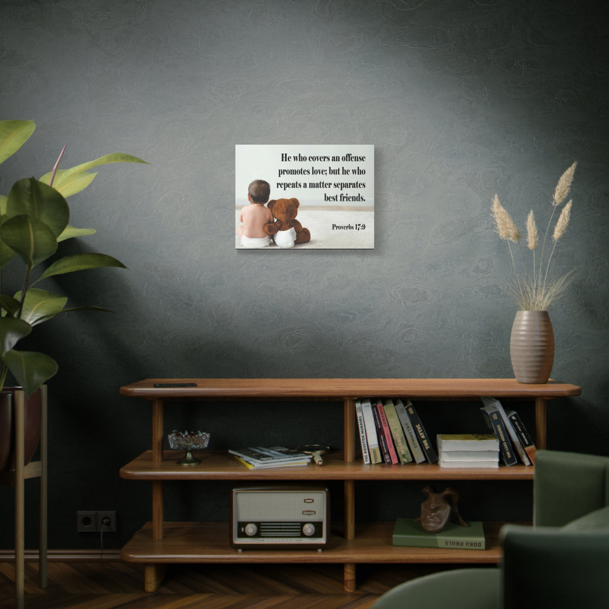 Scripture Canvas Best Friends Proverbs 17:9 Christian Wall Art Bible Verse Print Ready to Hang
