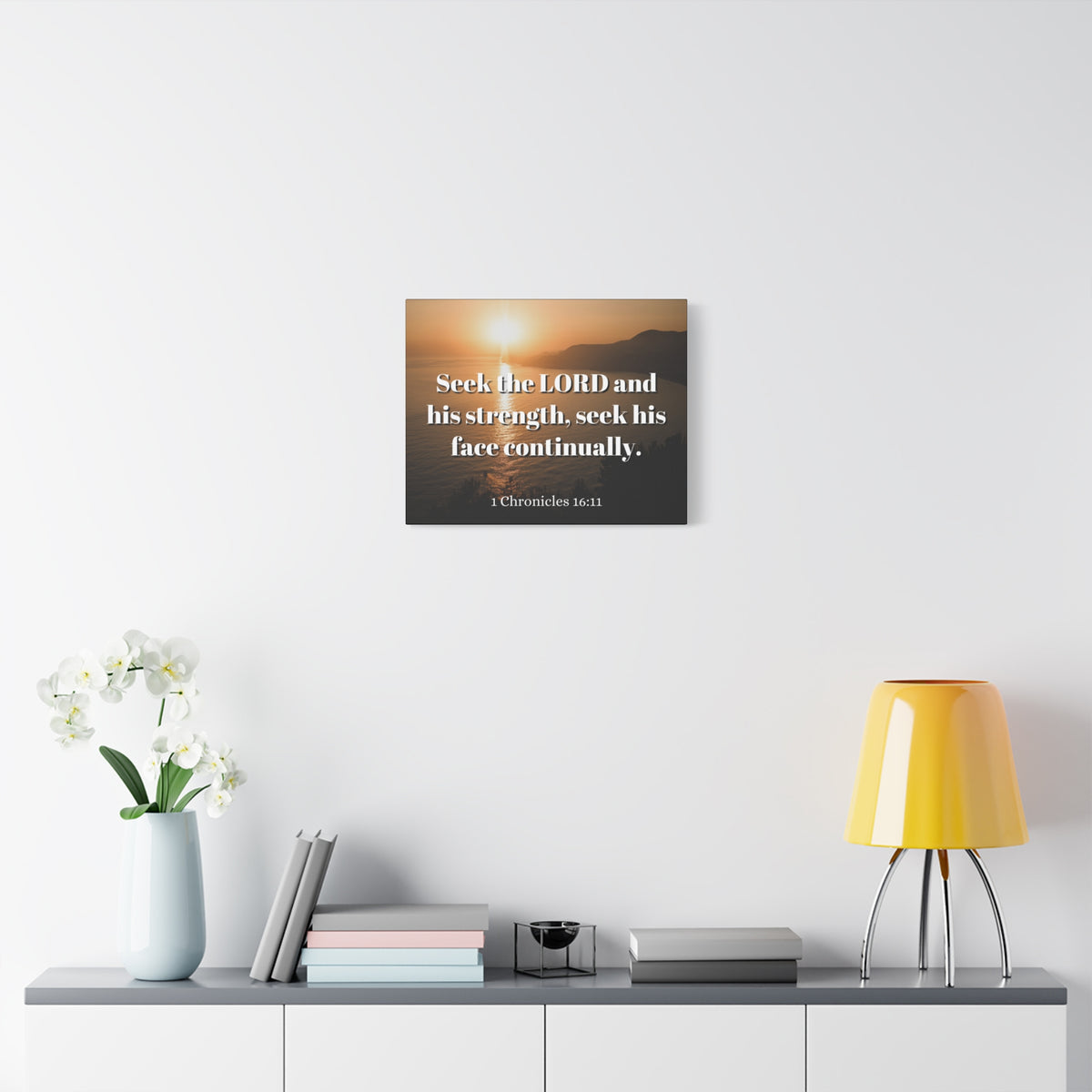 Scripture Canvas Seek The Lord Continually 1 Chronicles 16:11 Christian Wall Art Bible Verse Print Ready to Hang