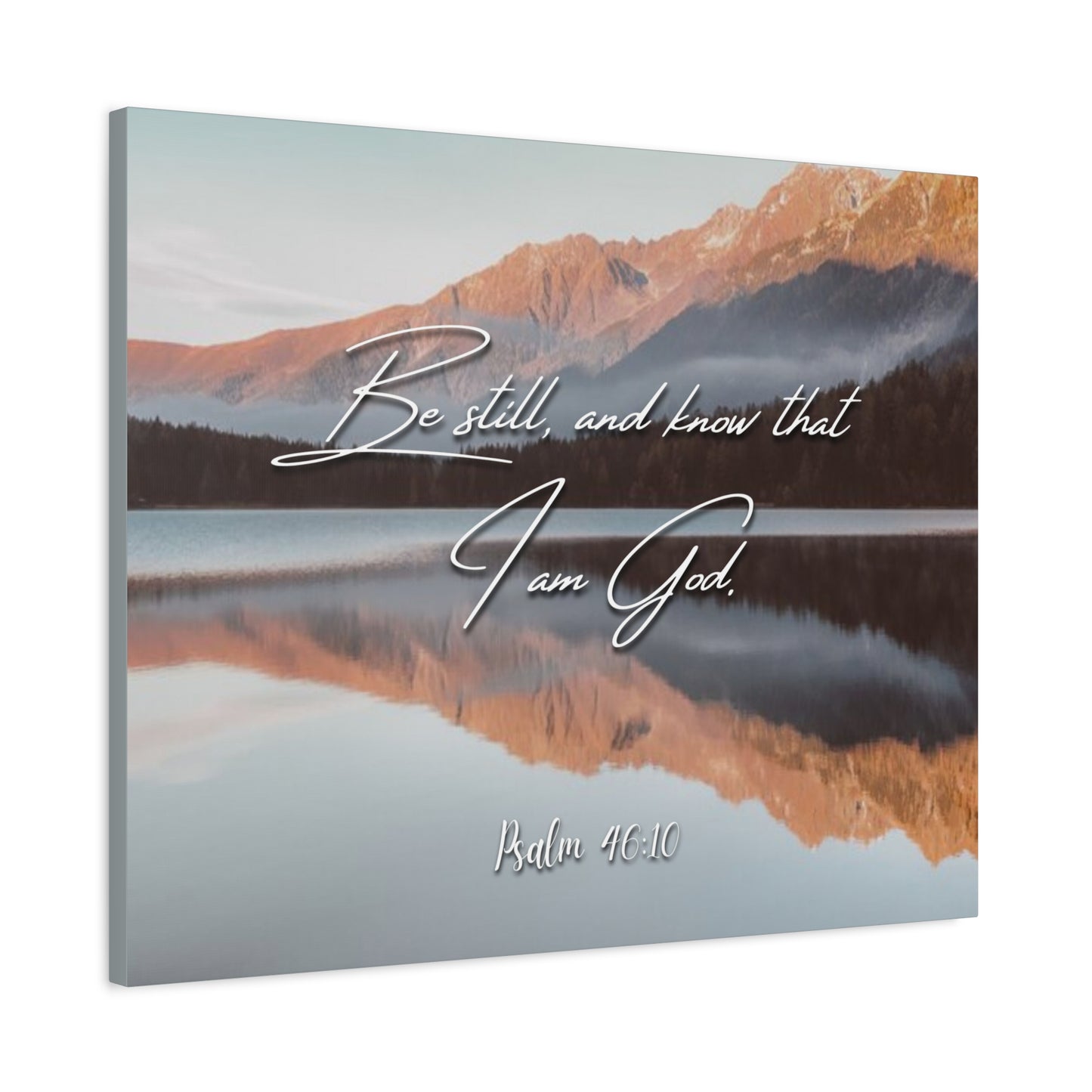 Scripture Canvas Be Still & Know I Am God Psalm 46:10 Christian Wall Art Bible Verse Print Ready to Hang