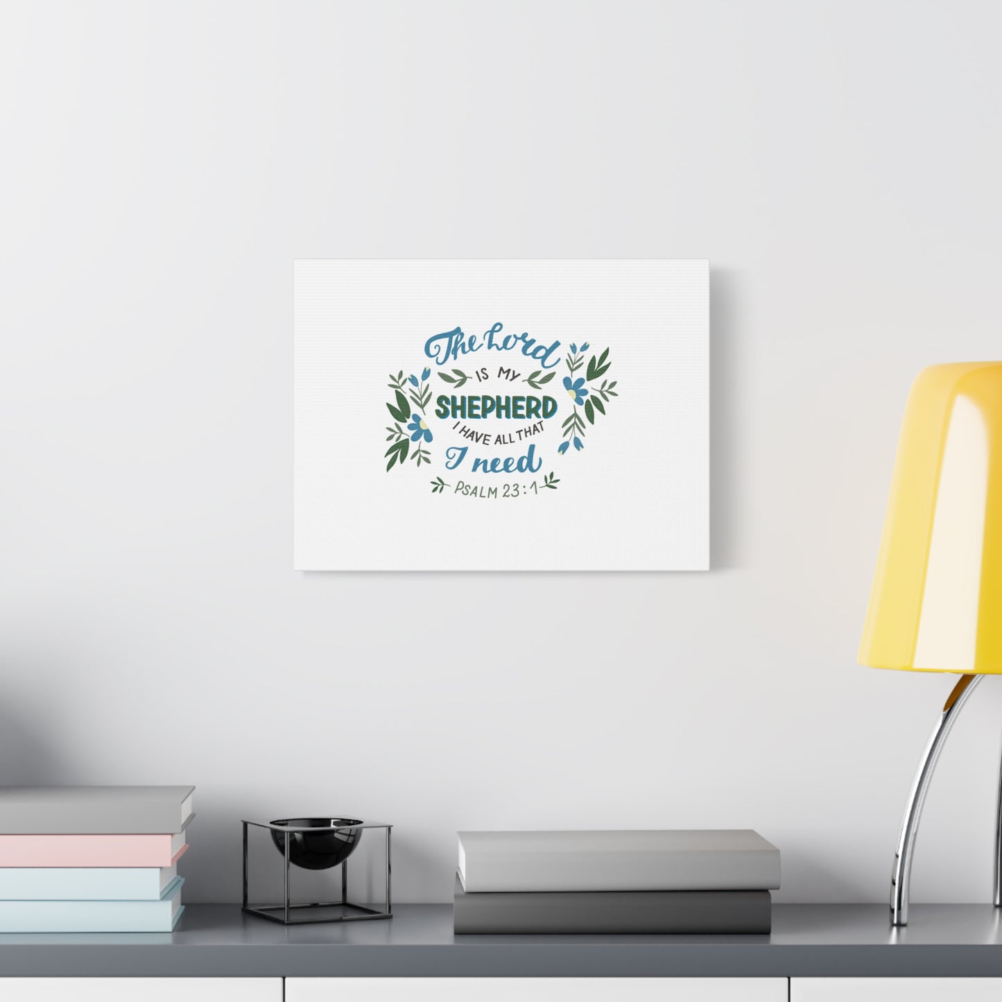 Scripture Canvas The Lord Is My Shepherd Psalm 23:1 Christian Wall Art Bible Verse Print Ready to Hang