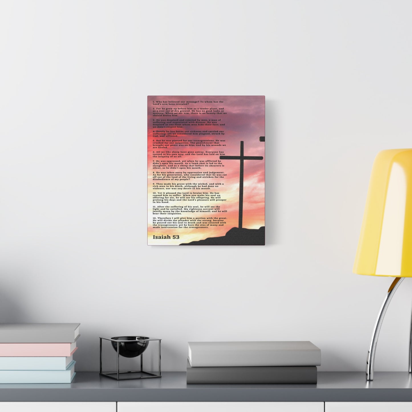 Scripture Canvas Prophecy Of Jesus Colored Isaiah 53 Christian Wall Art Bible Verse Print Ready to Hang
