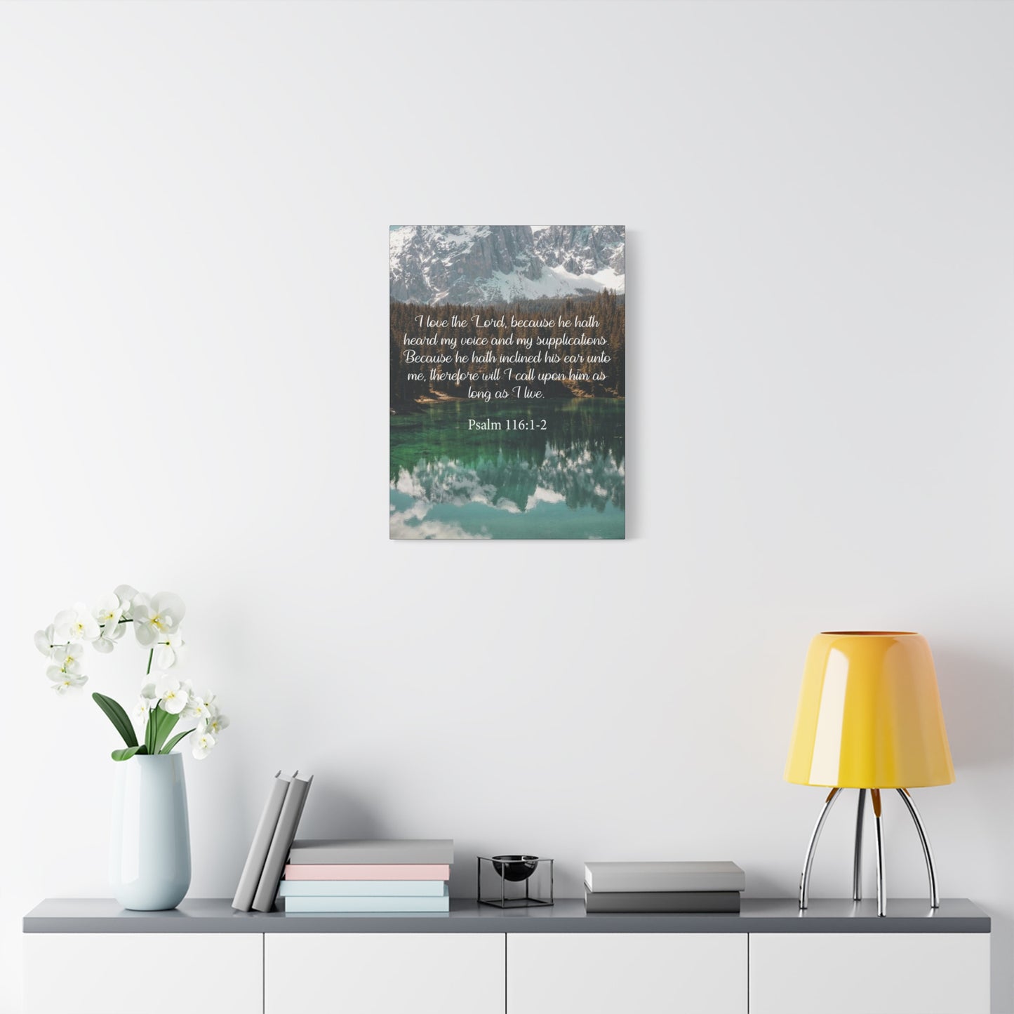 Bible Verse Canvas I Love The Lord Psalm 116:1-2 Christian Home Décor Wall Art Scripture Ready to Hang Faith Print