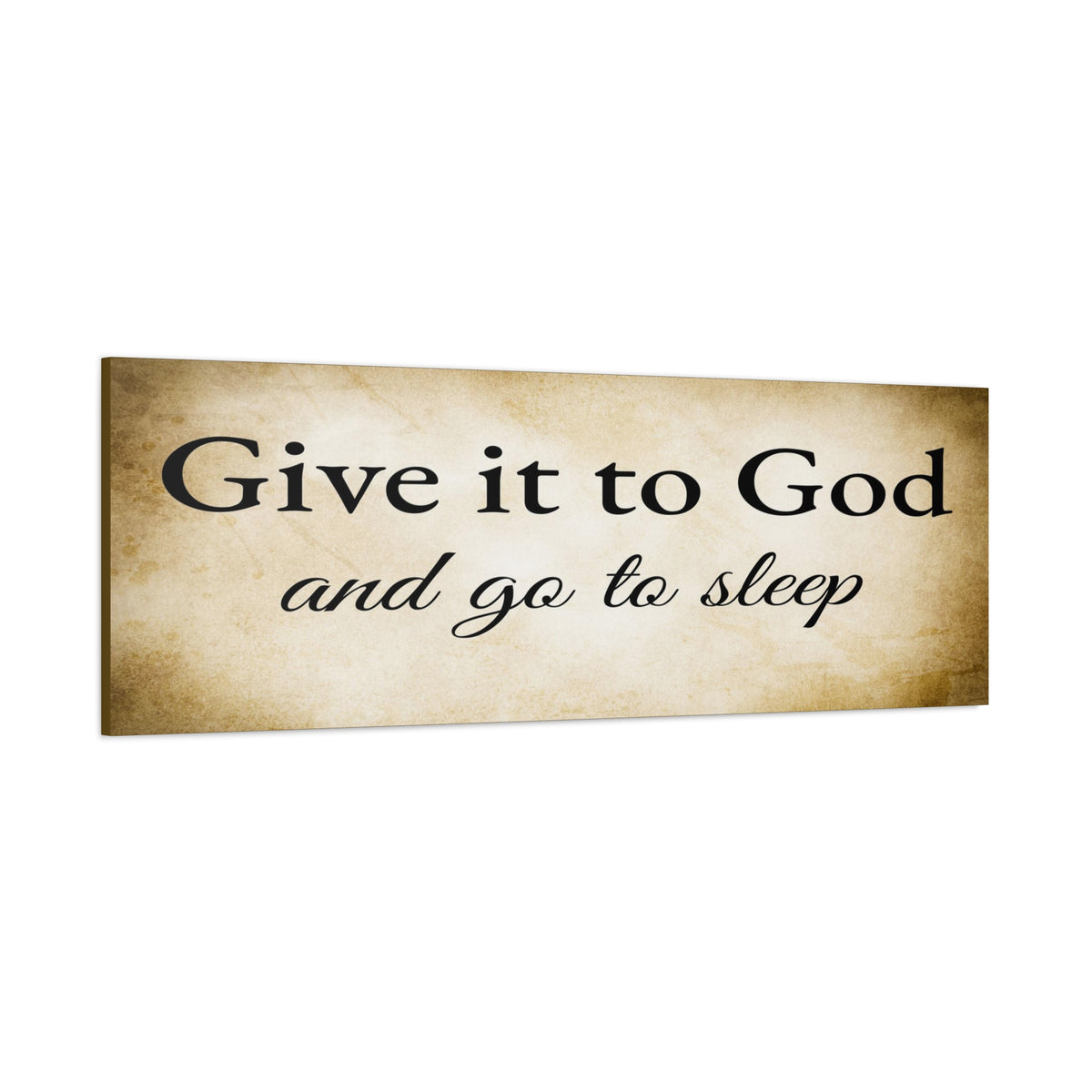 Scripture Walls Give It To God Proverbs 3:24-26 Gold Bible Verse Canvas Christian Wall Art Ready to Hang Unframed