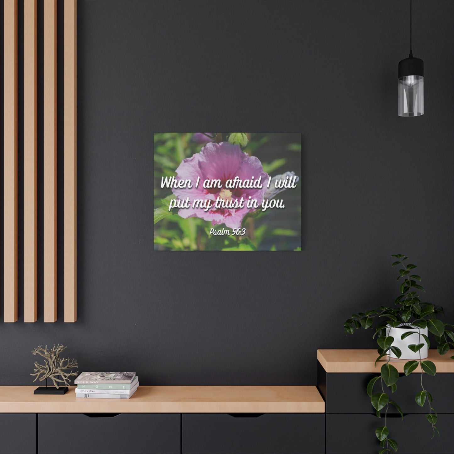 Scripture Canvas I Will Put My Trust Psalm 56:3 Christian Wall Art Bible Verse Print Ready to Hang