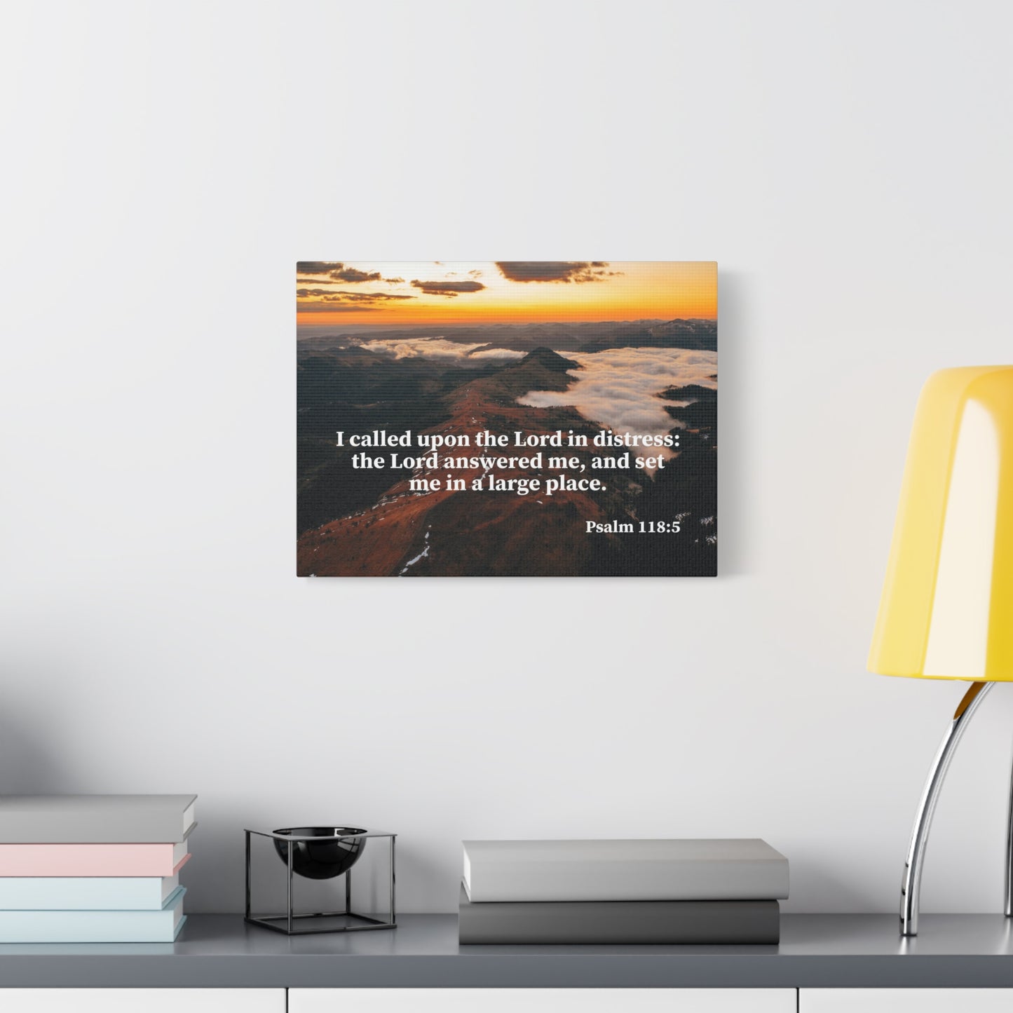 Bible Verse Canvas Called on the Lord Psalm 118:5 Wall Art Christian Home Decor