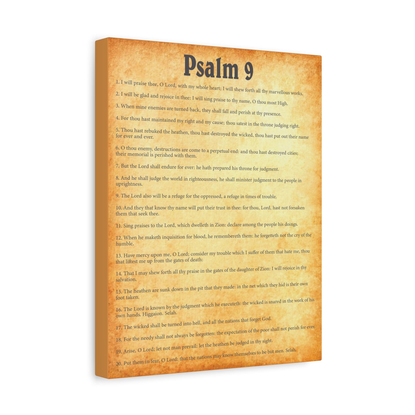 Scripture Walls Psalm 9 Gold Bible Chapter Canvas Christian Wall Art Ready to Hang
