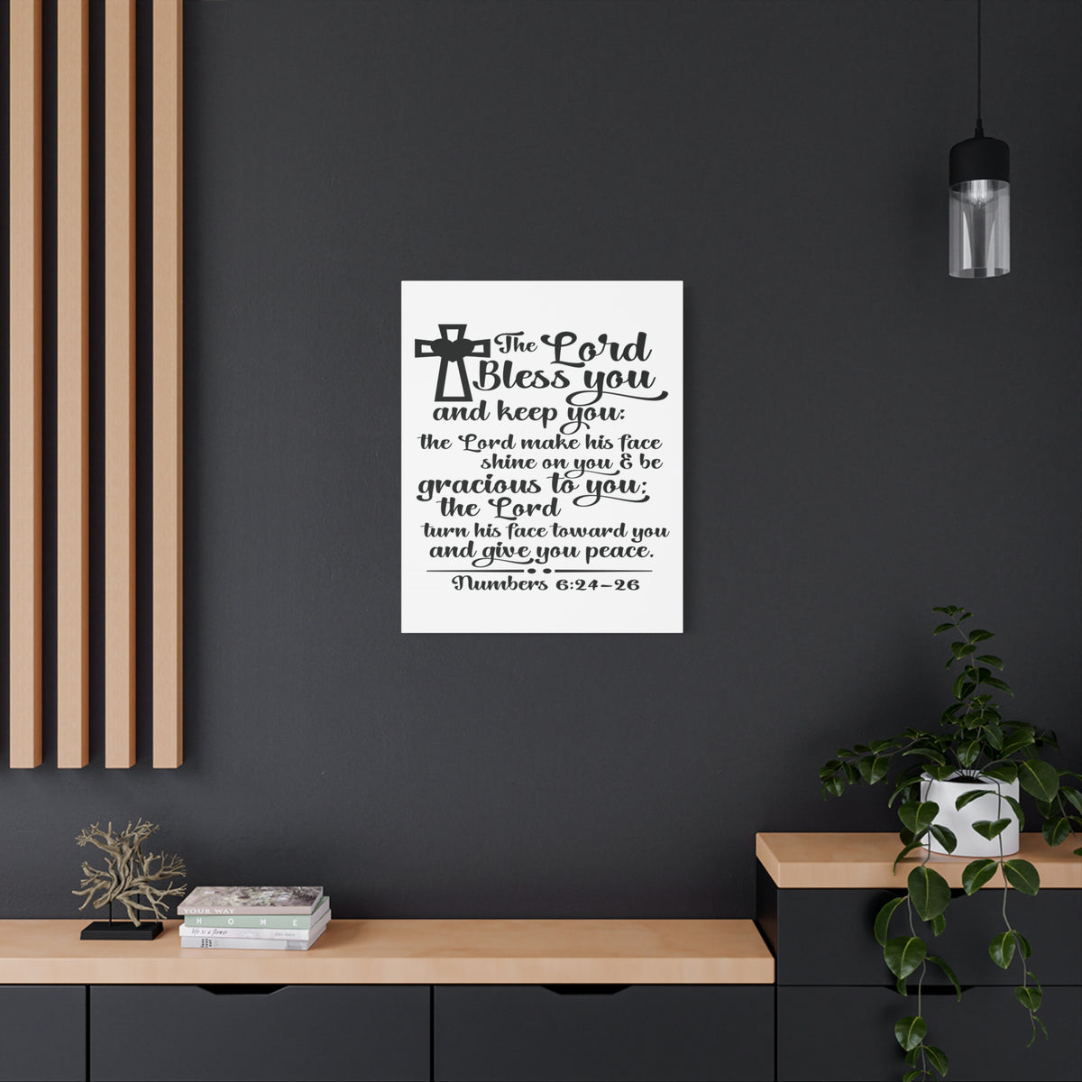 Scripture Canvas Lord Bless You Numbers 6:24-26 Christian Wall Art Bible Verse Print Ready to Hang