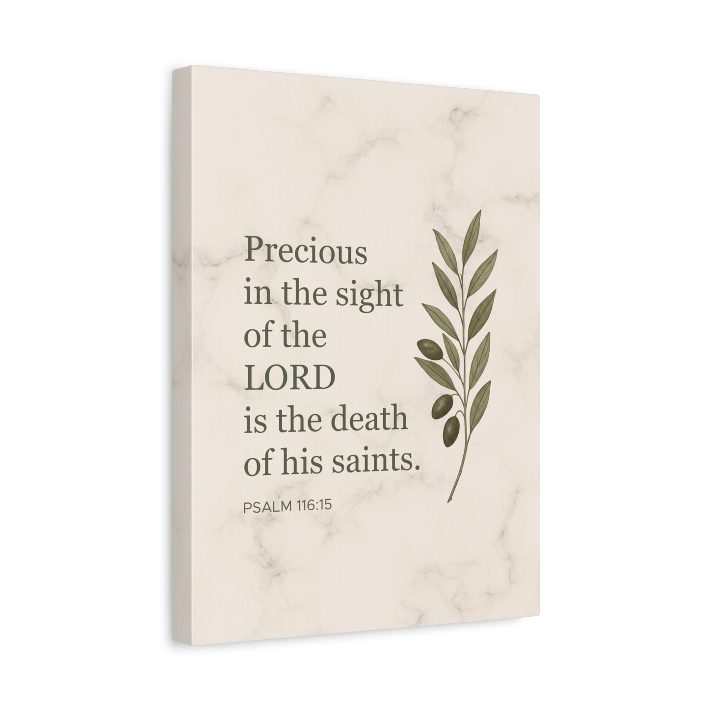 Scripture Canvas Precious in the Sight of the Lord Psalm 116:15 Christian Wall Art Bible Verse Print Ready to Hang