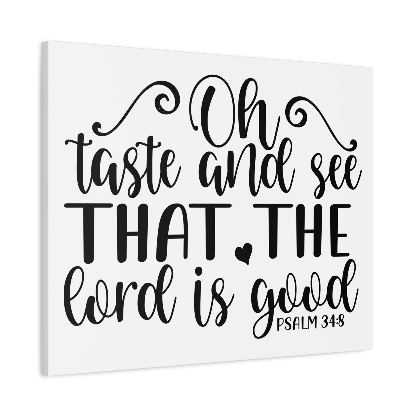 Scripture Canvas Oh Taste And See That Psalm 34:8 Christian Wall Art Bible Verse Print Ready To Hang