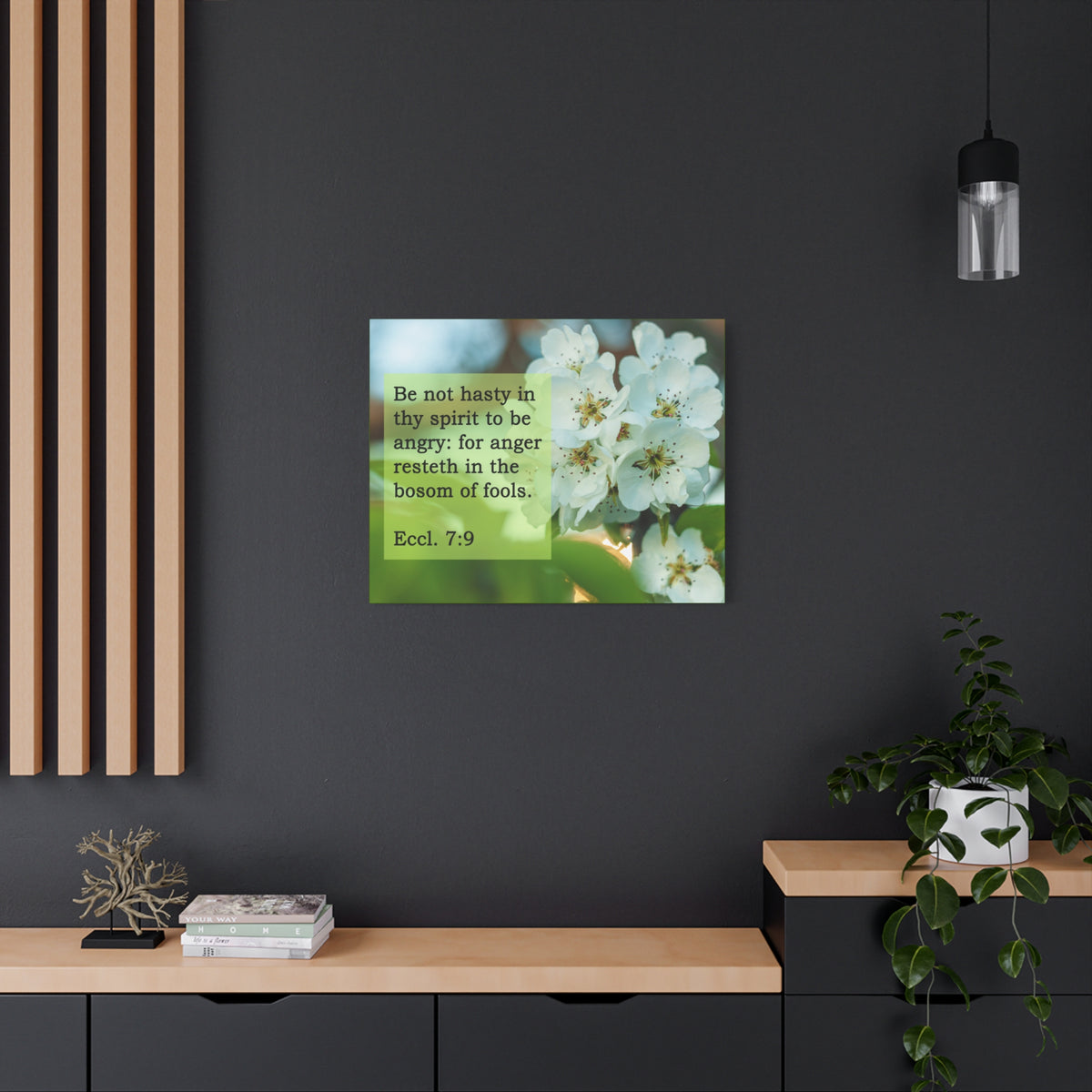 Scripture Canvas Be Not Hasty Ecclesiastes 7:9 Christian Wall Art Bible Verse Print Ready to Hang