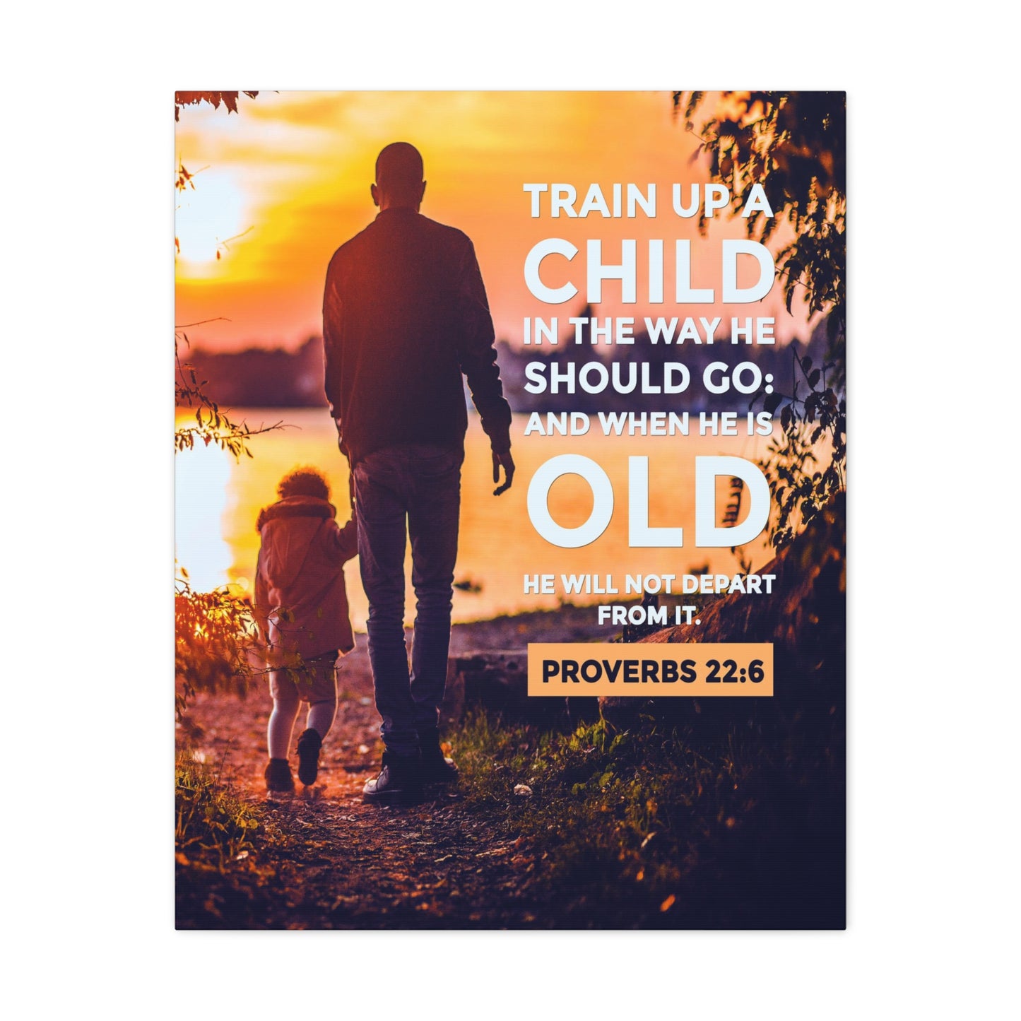 Train Up a Child Proverbs 22:6 Christian Wall Art Bible Verse Print Ready to Hang