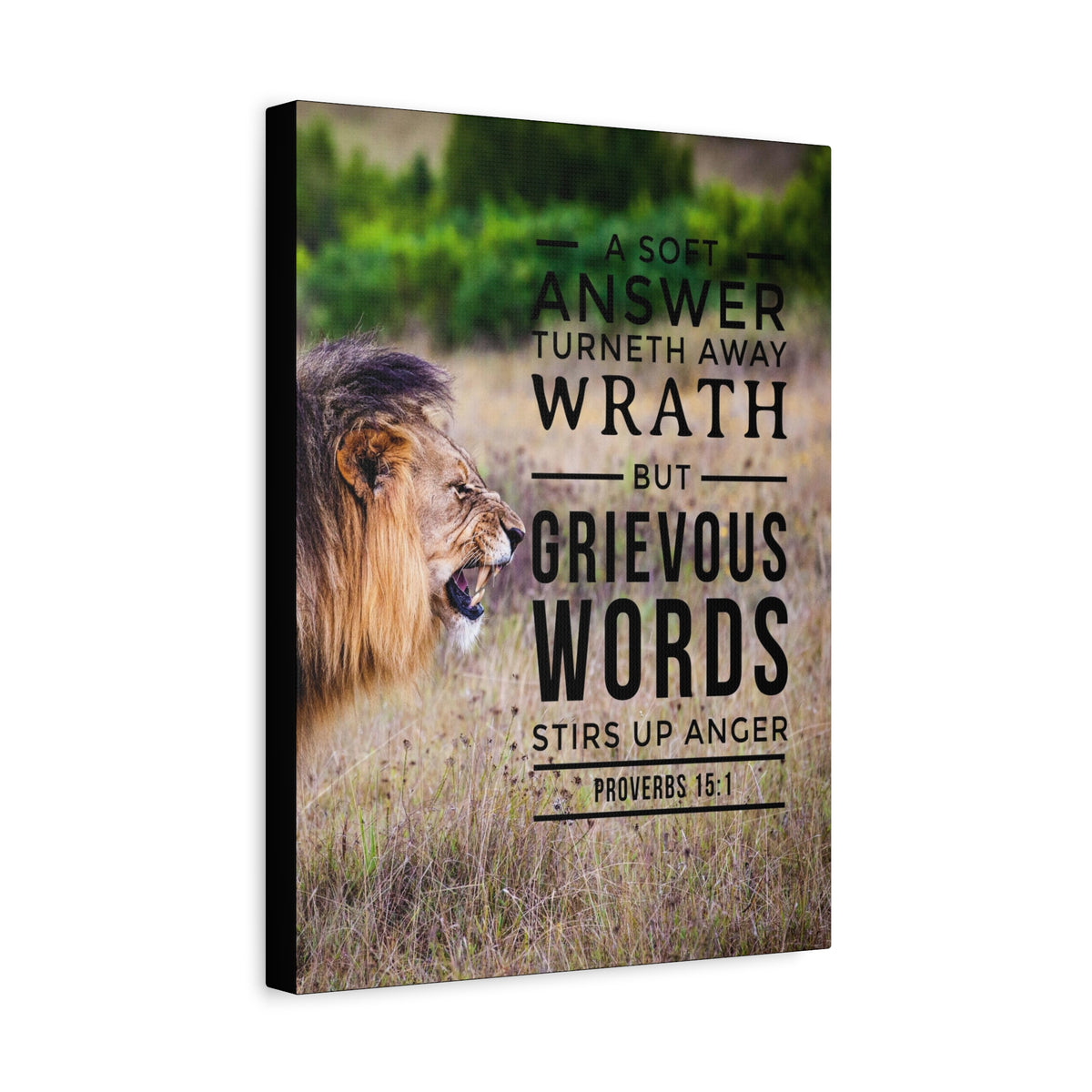 Scripture Canvas Soft Answer Proverbs 15:1 Christian Wall Art Bible Verse Print Ready to Hang