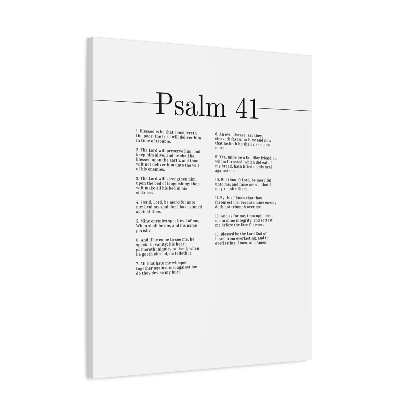 Scripture Canvas The Lord Will Strengthen Him Psalm 41 Christian Wall Art Bible Verse Print Ready to Hang