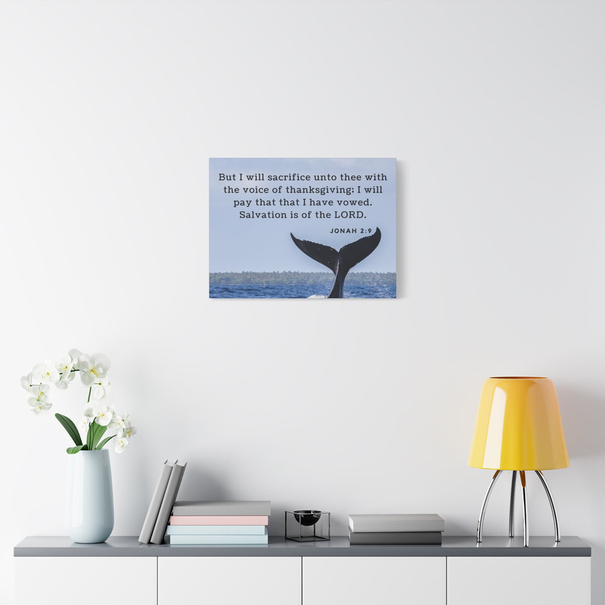 Scripture Canvas Salvation Jonah 2:9 Christian Wall Art Bible Verse Print Ready to Hang