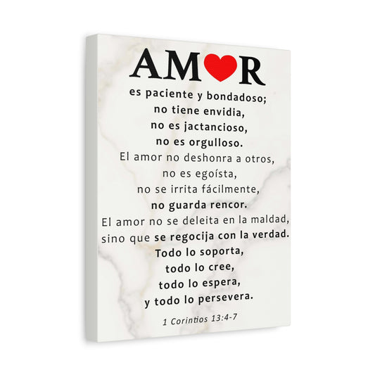 Scripture Walls Amor 1 Corintios 13:4-7 Bible Verse Canvas Christian Wall Art Ready to Hang Unframed