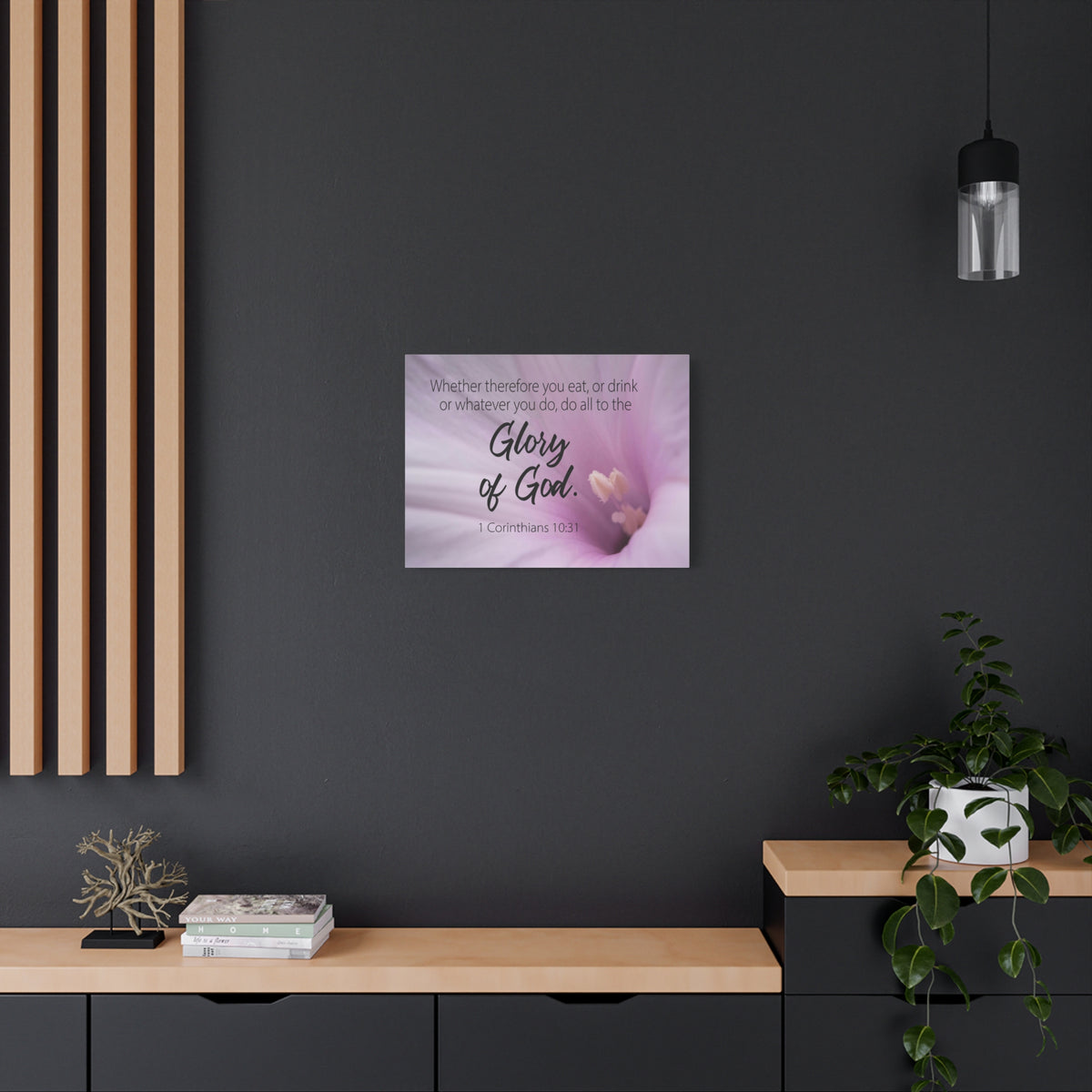 Scripture Canvas Glory of Gods 1 Corinthians 10:31 Christian Wall Art Bible Verse Print Ready to Hang