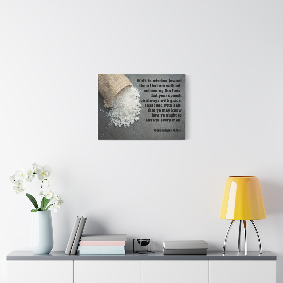 Scripture Canvas Walk in Wisdom Colossians 4:5-6 Christian Wall Art Bible Verse Print Ready to Hang