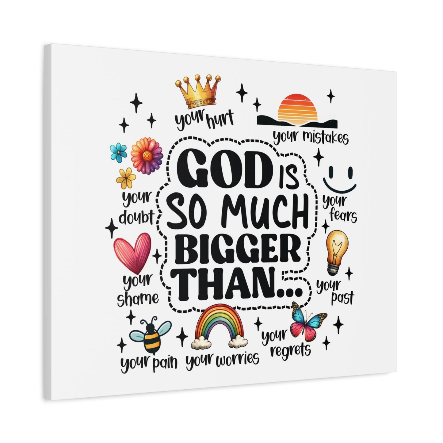 Scripture Walls God Bigger Than Everything Bible Verse Canvas Christian Wall Art Ready to Hang Unframed