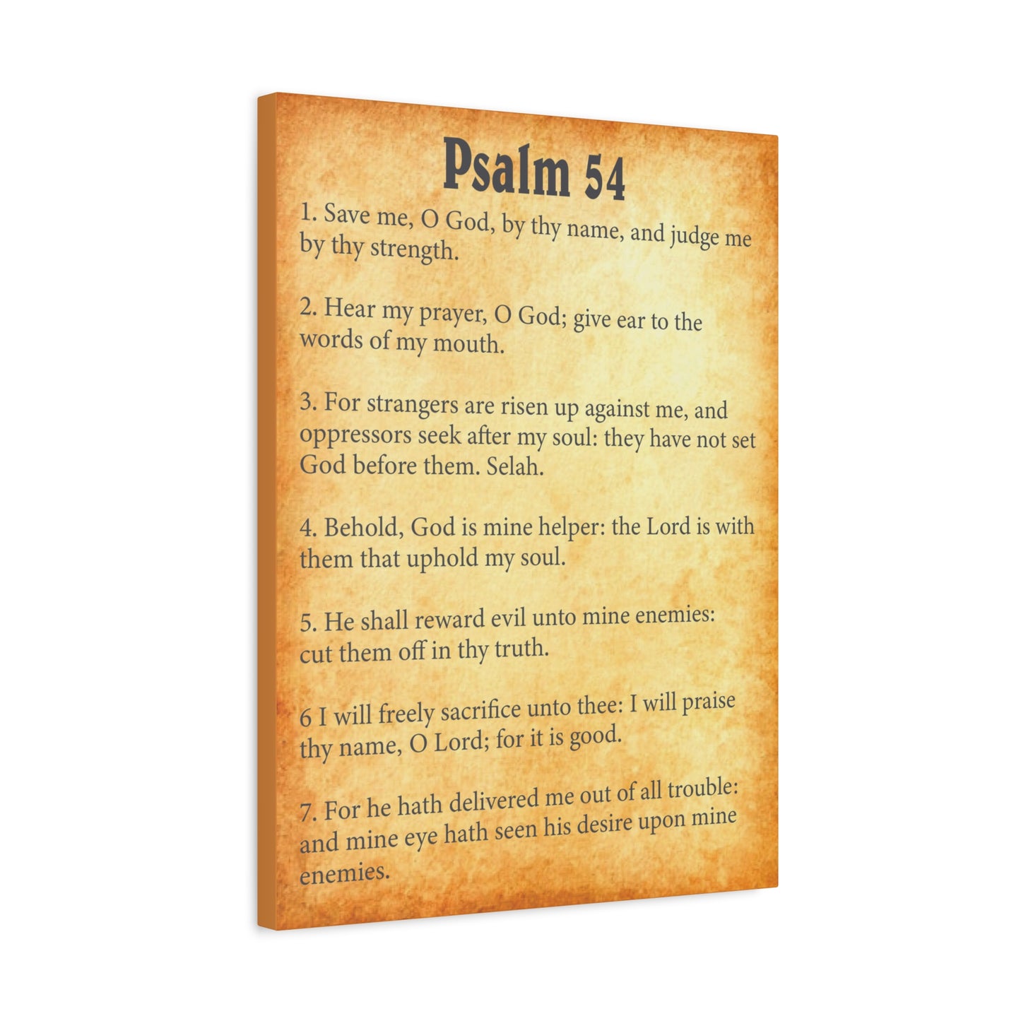 Scripture Walls Psalm 54 Gold Bible Chapter Canvas Christian Wall Art Ready to Hang