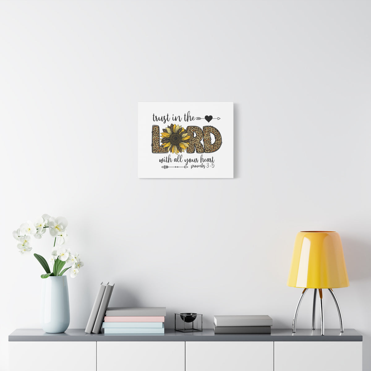 Scripture Canvas Trust In The Lord Leopard Proverbs 3:5 Christian Wall Art Bible Verse Print Ready to Hang