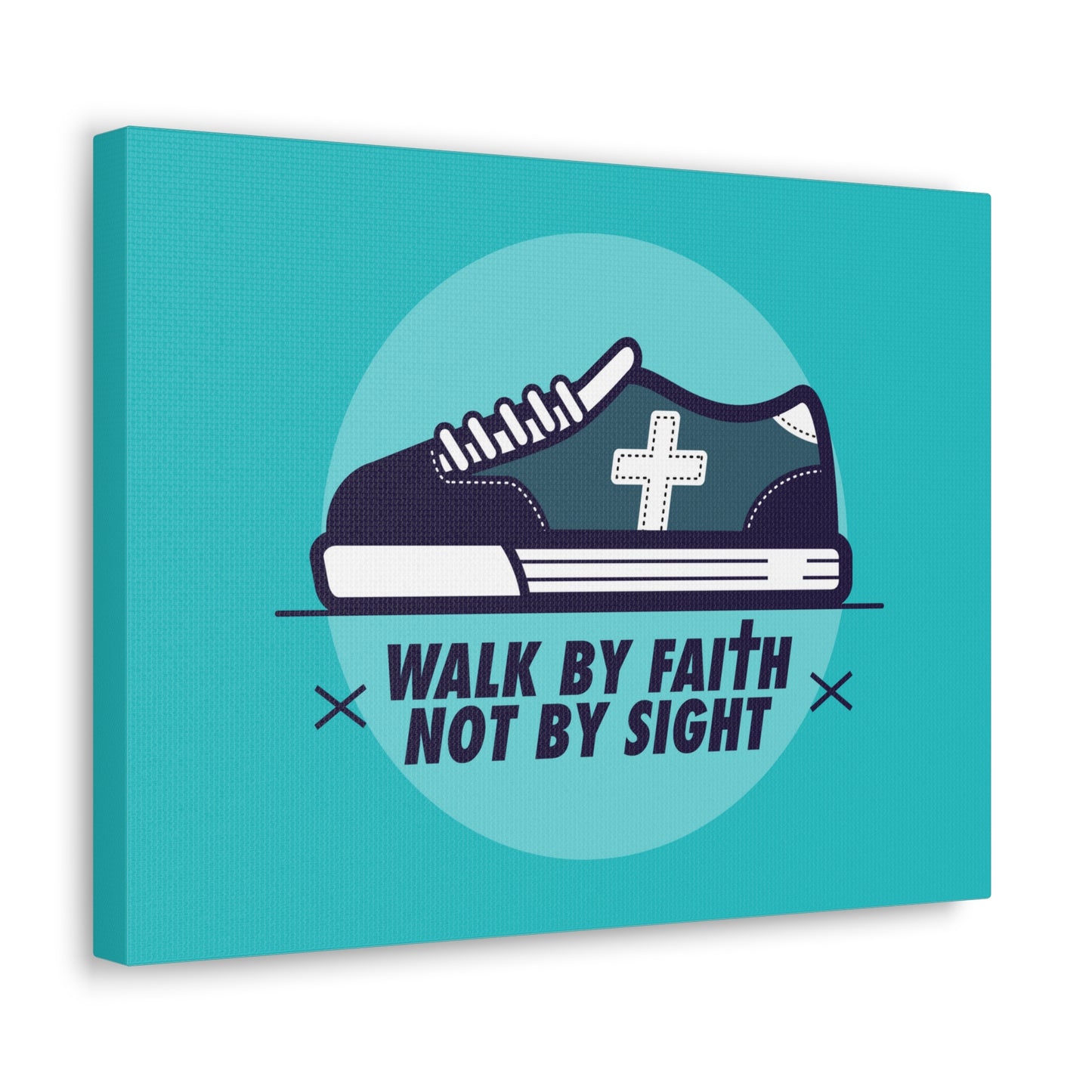 Walk By Faith Not By Sight 2 Corinthians 5:7 Blue Shoes Christian Wall Art Bible Verse Print Ready to Hang