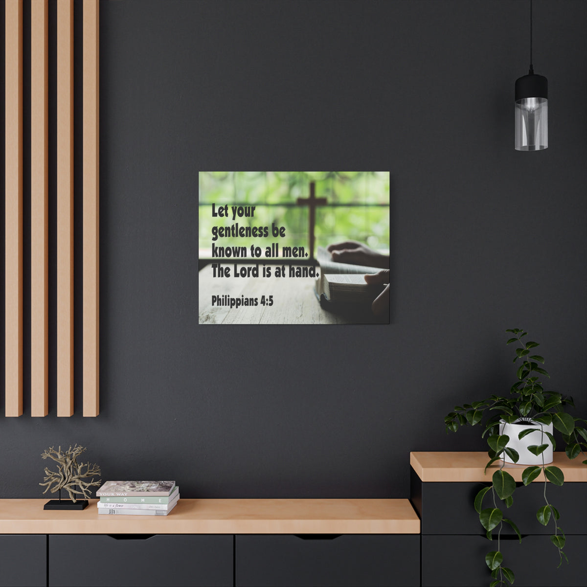 Scripture Canvas The Lord is at Hand Philippians 4:5 Christian Wall Art Bible Verse Print Ready to Hang