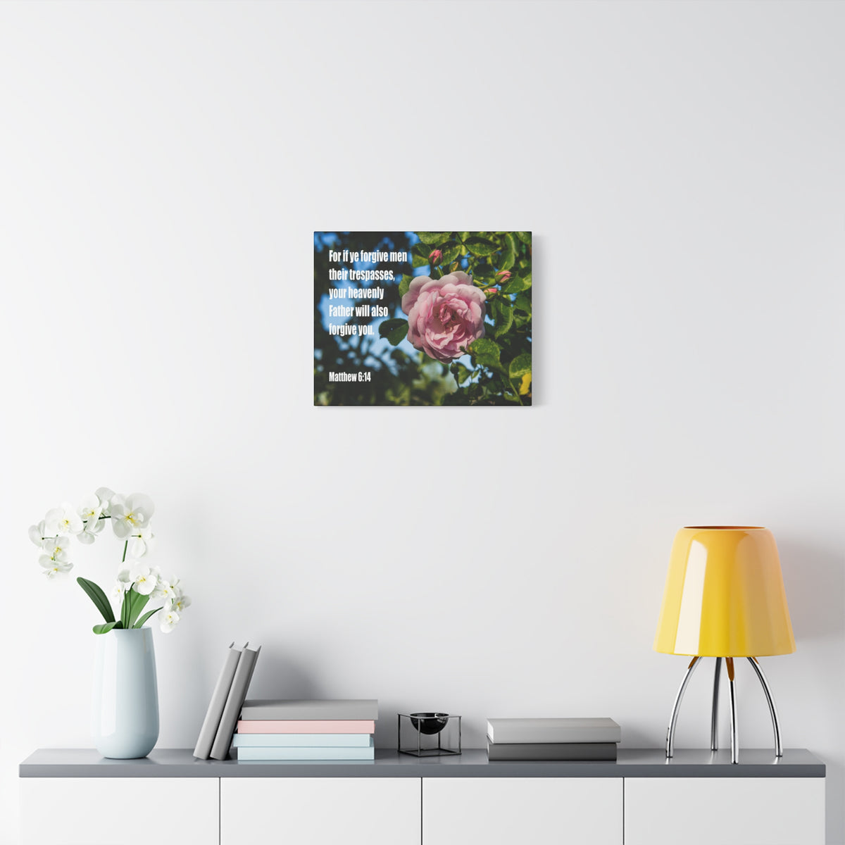 Scripture Canvas Heavenly Father Forgive You Matthew 6:14 Christian Wall Art Bible Verse Print Ready to Hang
