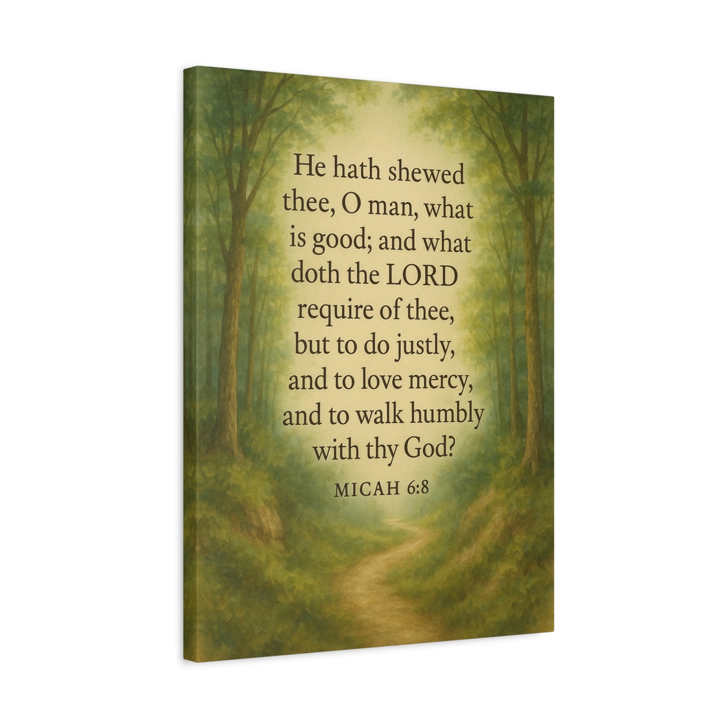 Bible Verse Canvas Micah 6:8 Christian Home Décor Wall Art Scripture Ready to Hang Faith Print