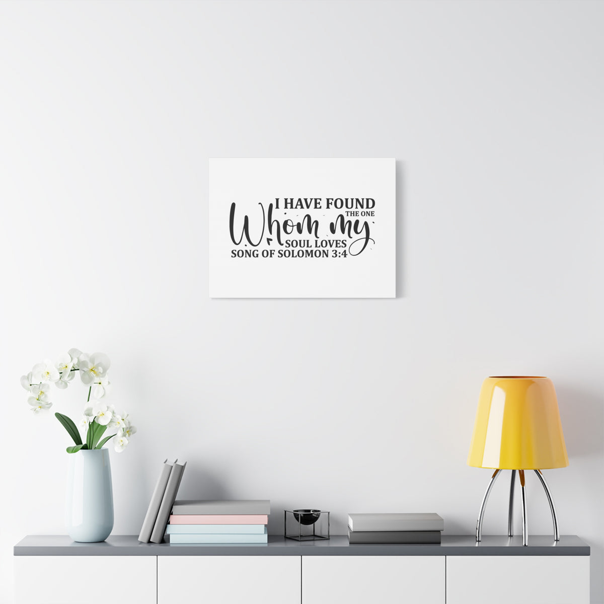 Scripture Canvas My Soul Loves Song Of Solomon 3:4 Christian Wall Art Bible Verse Print Ready to Hang