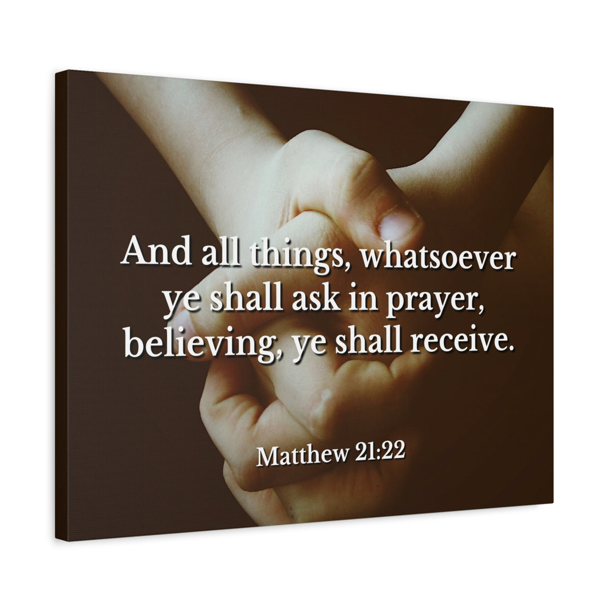 Scripture Canvas Believing Matthew 21:22 Christian Wall Art Bible Verse Print Ready to Hang