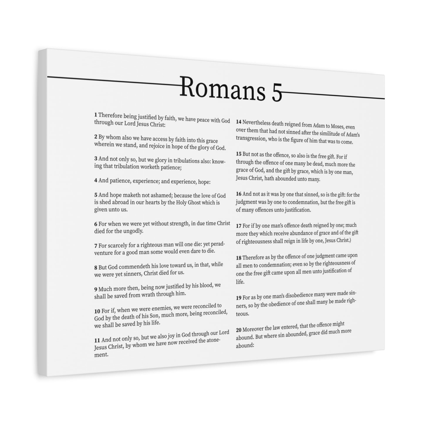 Scripture Canvas Peace With God Romans 5 Christian Wall Art Bible Verse Print Ready to Hang