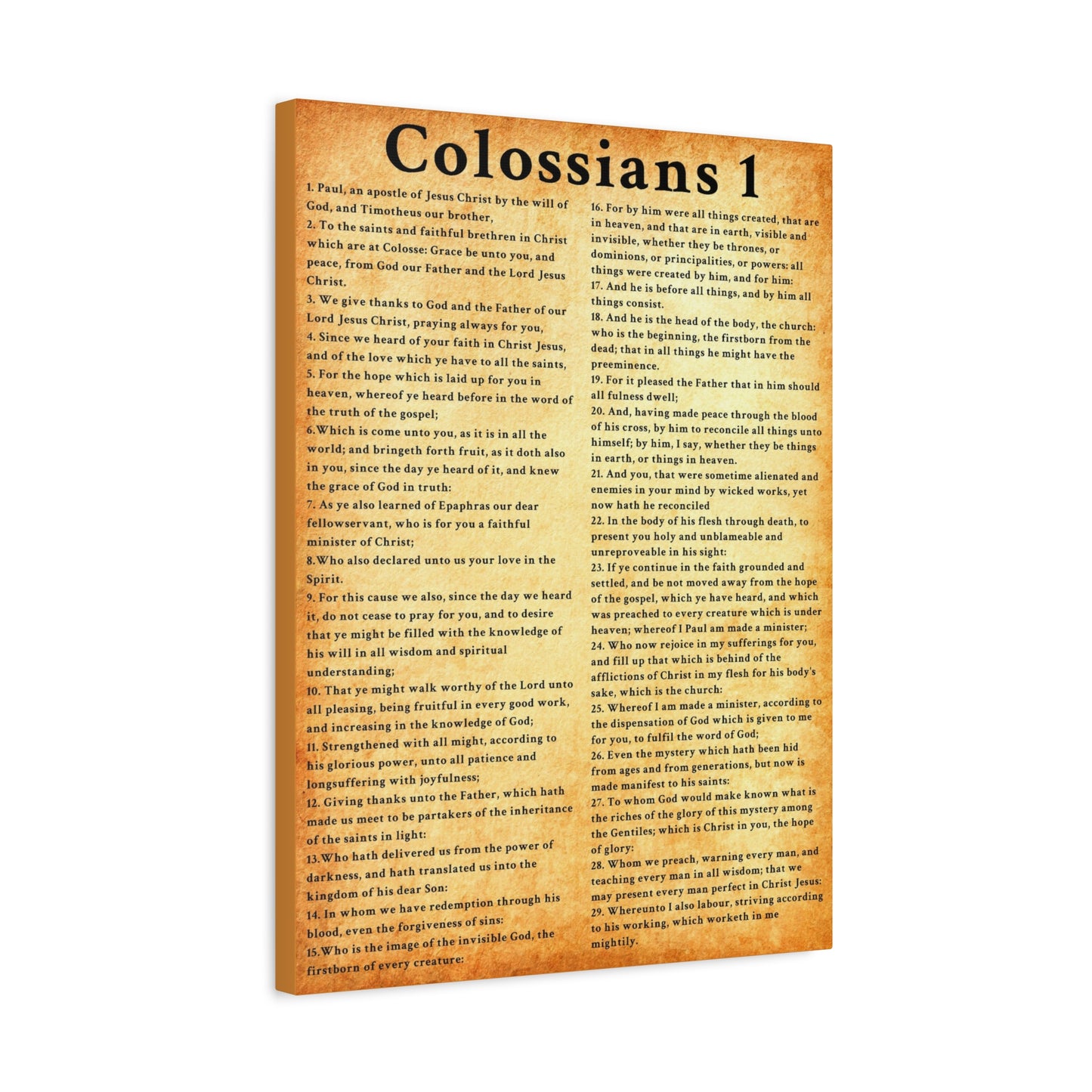 Scripture Walls Colossians 1 Gold Bible Verse Canvas Christian Wall Art Ready to Hang Unframed