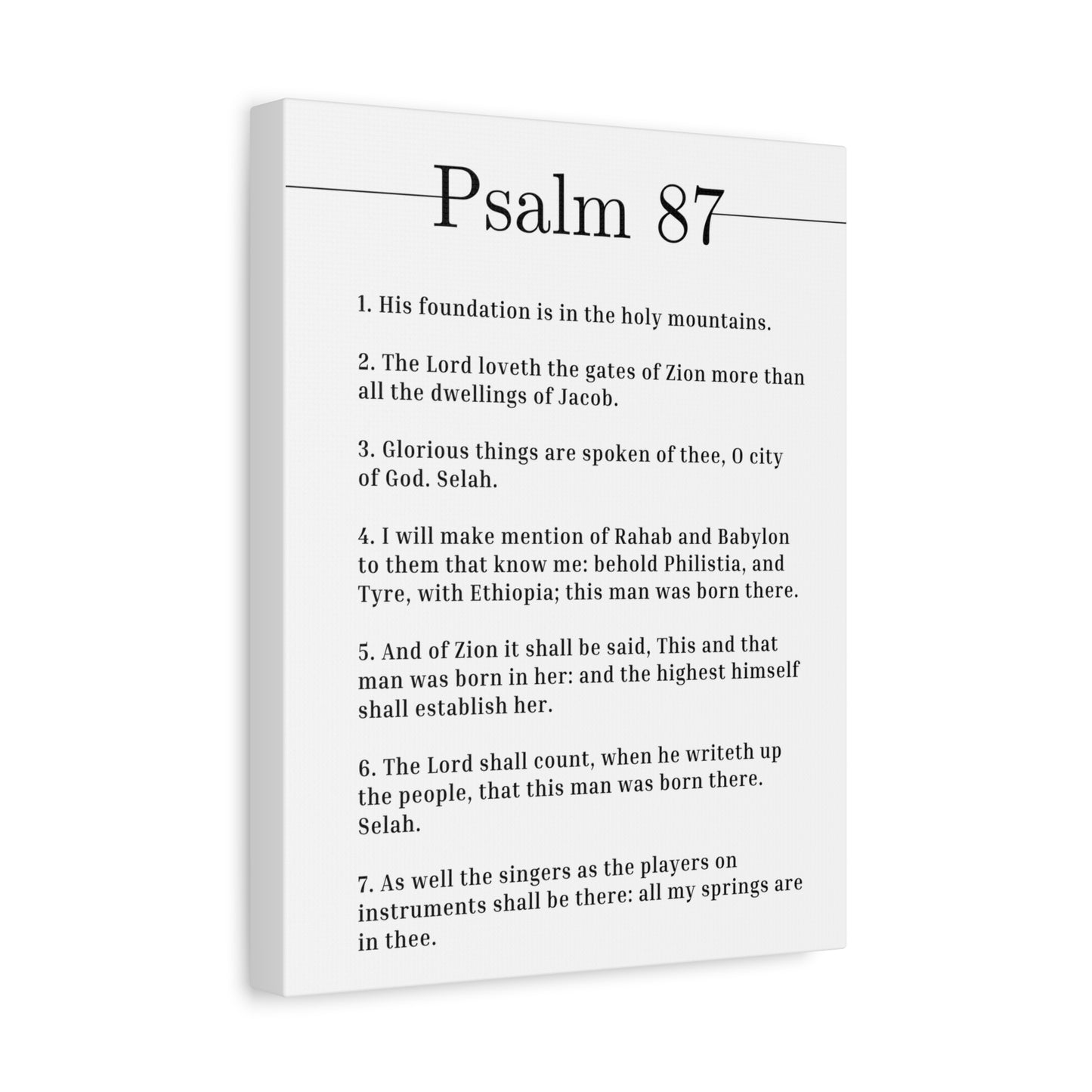 Scripture Canvas City Of God Psalm 87 Christian Wall Art Bible Verse Print Ready to Hang