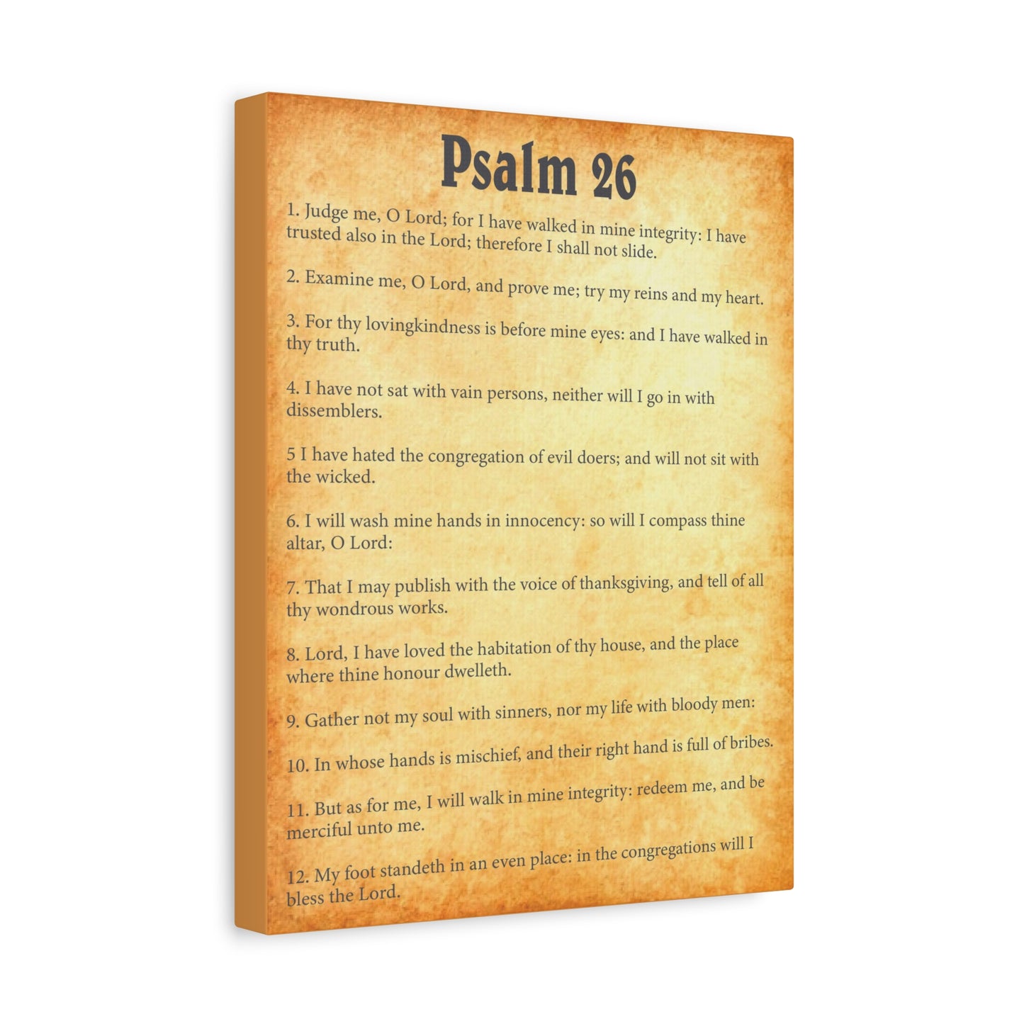 Scripture Walls Psalm 26 Gold Bible Chapter Canvas Christian Wall Art Ready to Hang