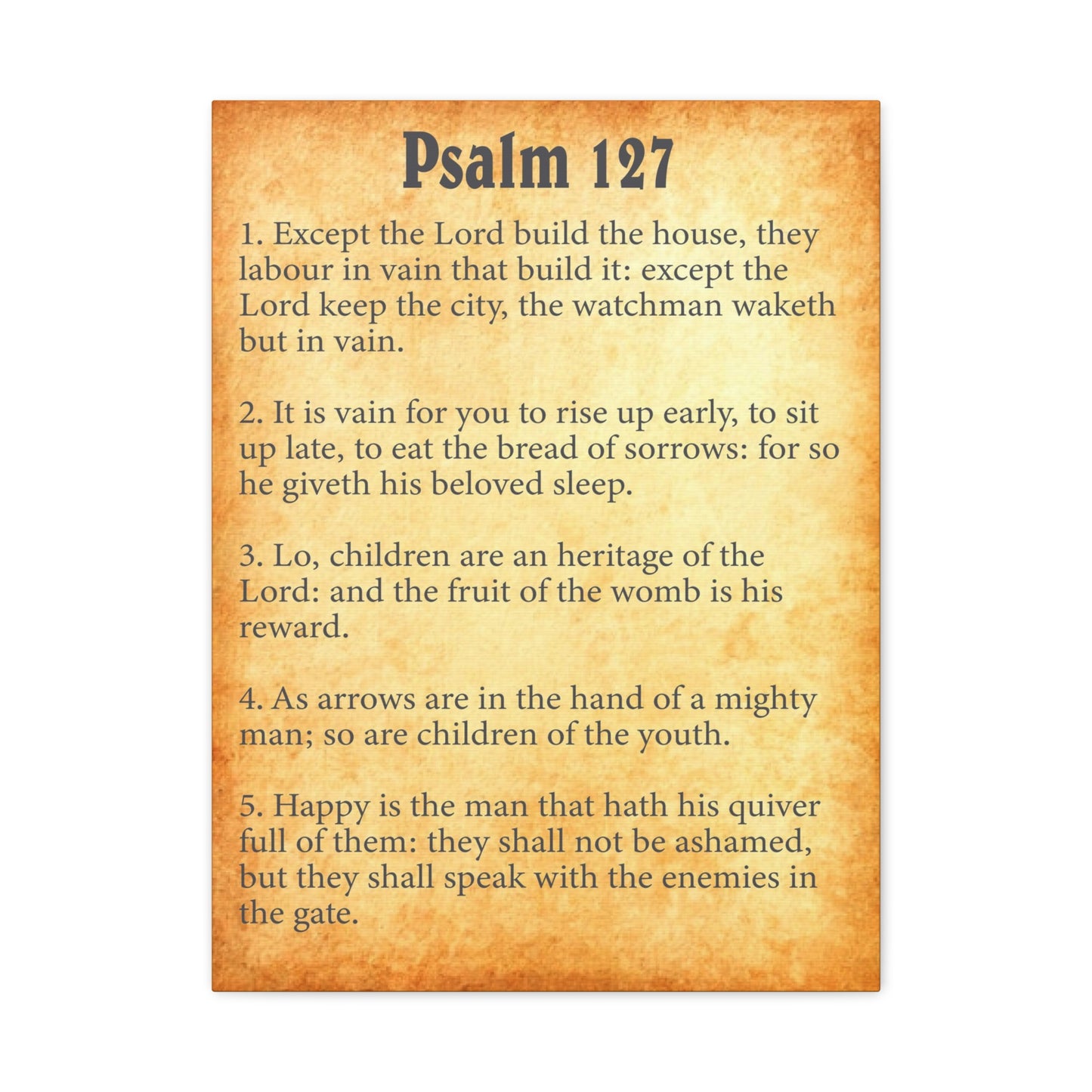 Scripture Walls Psalm 127 Gold Bible Chapter Canvas Christian Wall Art Ready to Hang