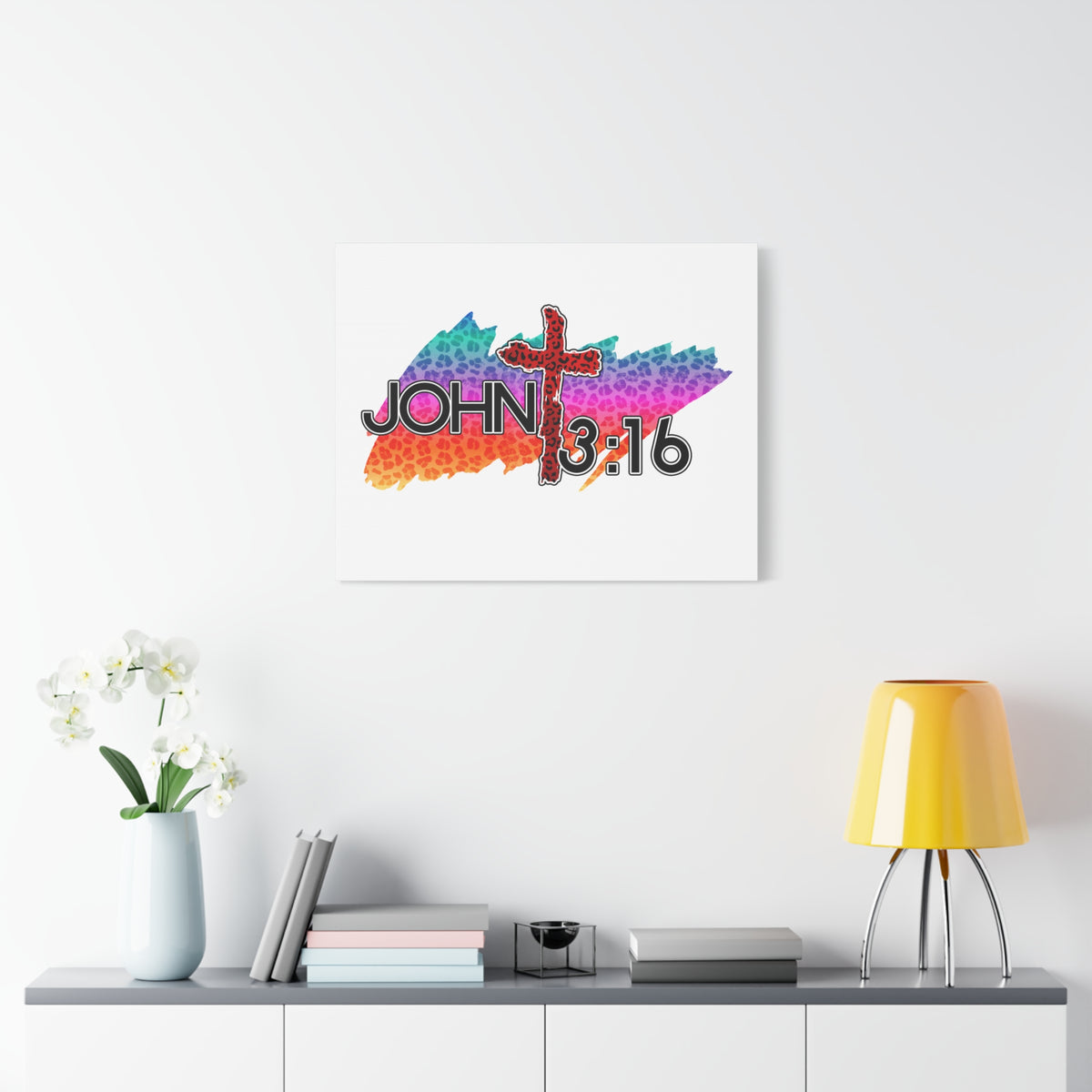 Scripture Canvas Cross Jaguar John 3:16 Christian Wall Art Bible Verse Print Ready to Hang