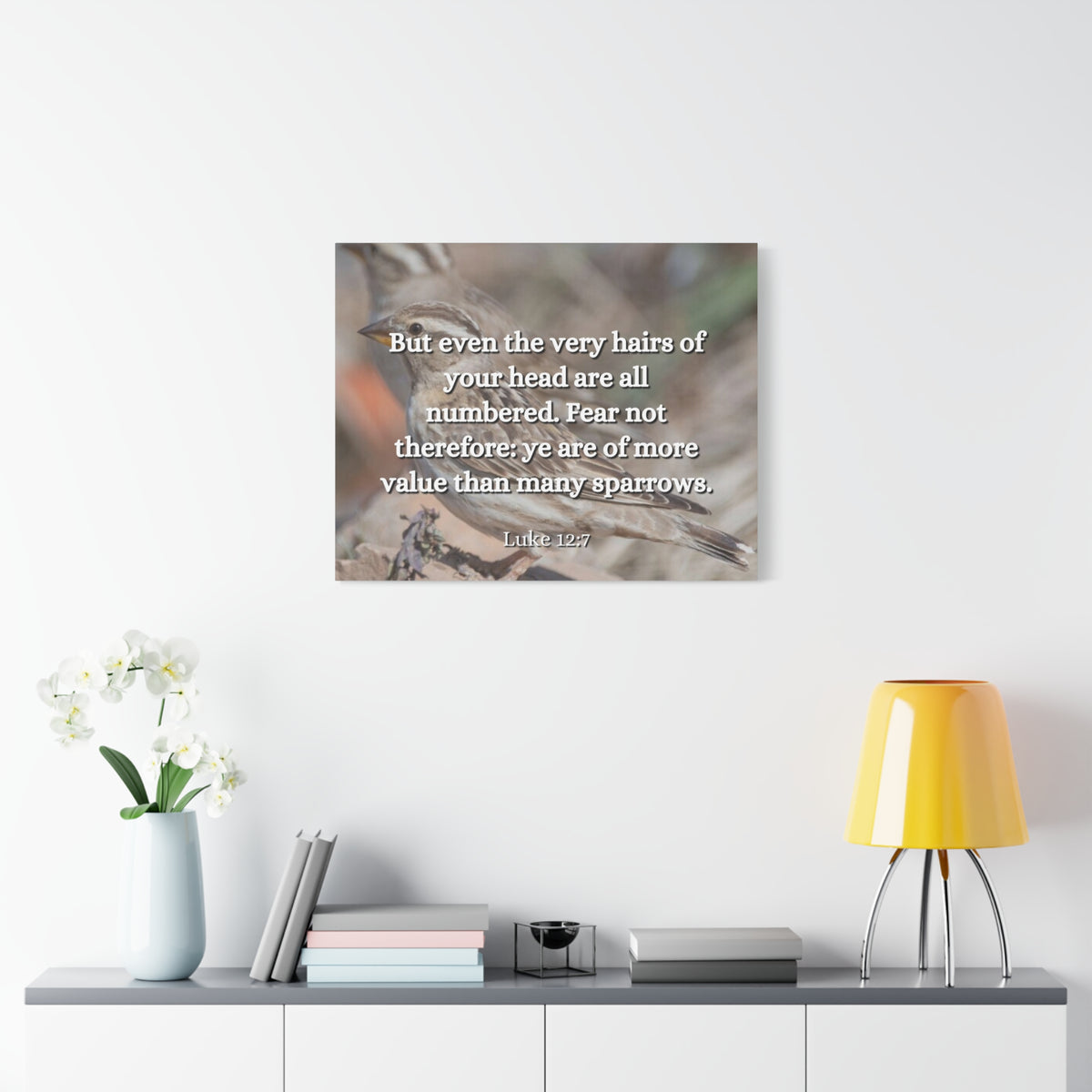 Scripture Canvas Forgotten Luke 12:7 Christian Wall Art Bible Verse Print Ready to Hang