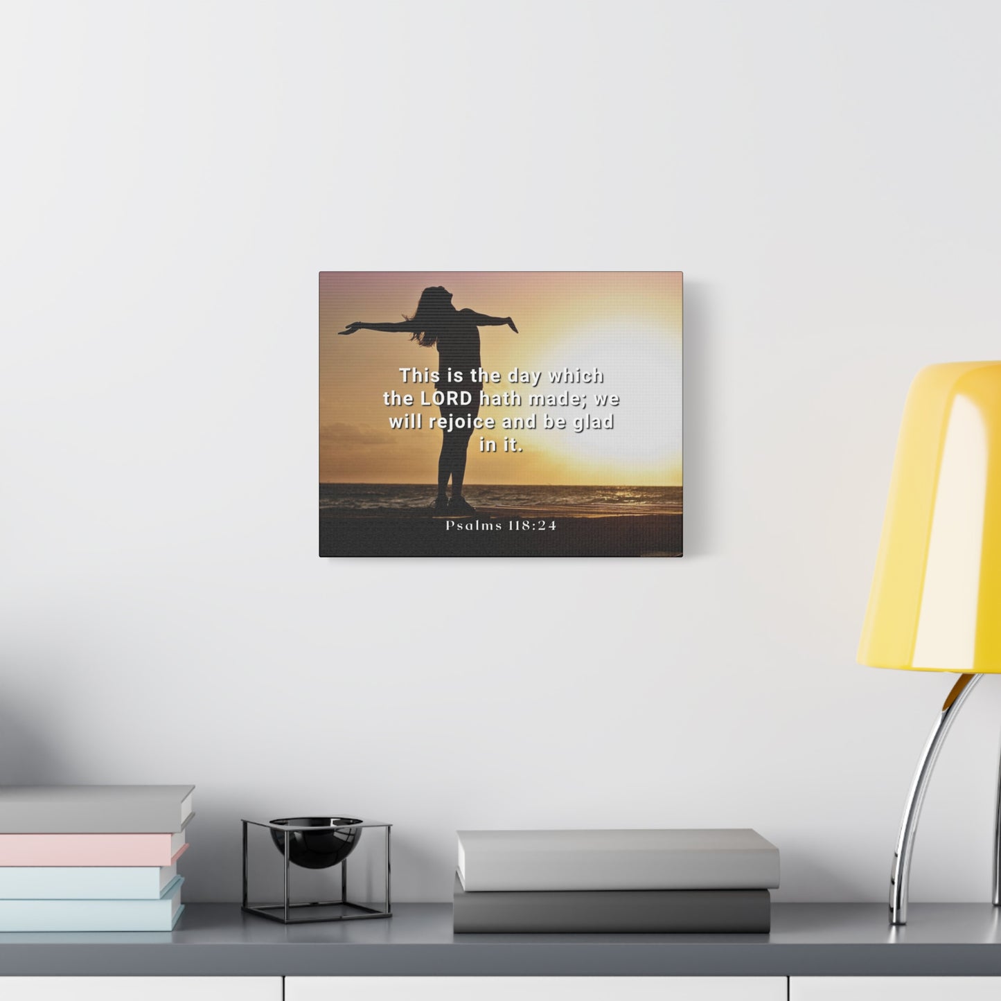 Scripture Canvas The Day Psalms 118:24 Christian Wall Art Bible Verse Print Ready to Hang