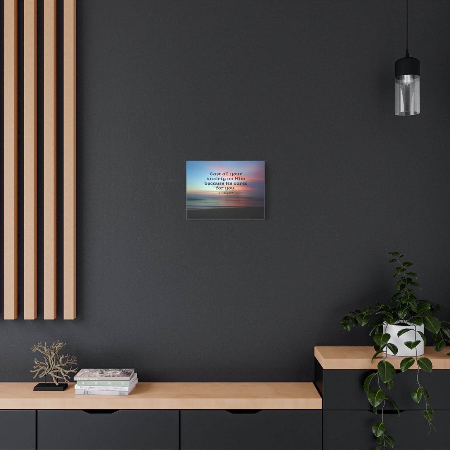 Scripture Walls He Cares For You 1 Peter 5:7 Bible Verse Canvas Christian Wall Art Ready to Hang