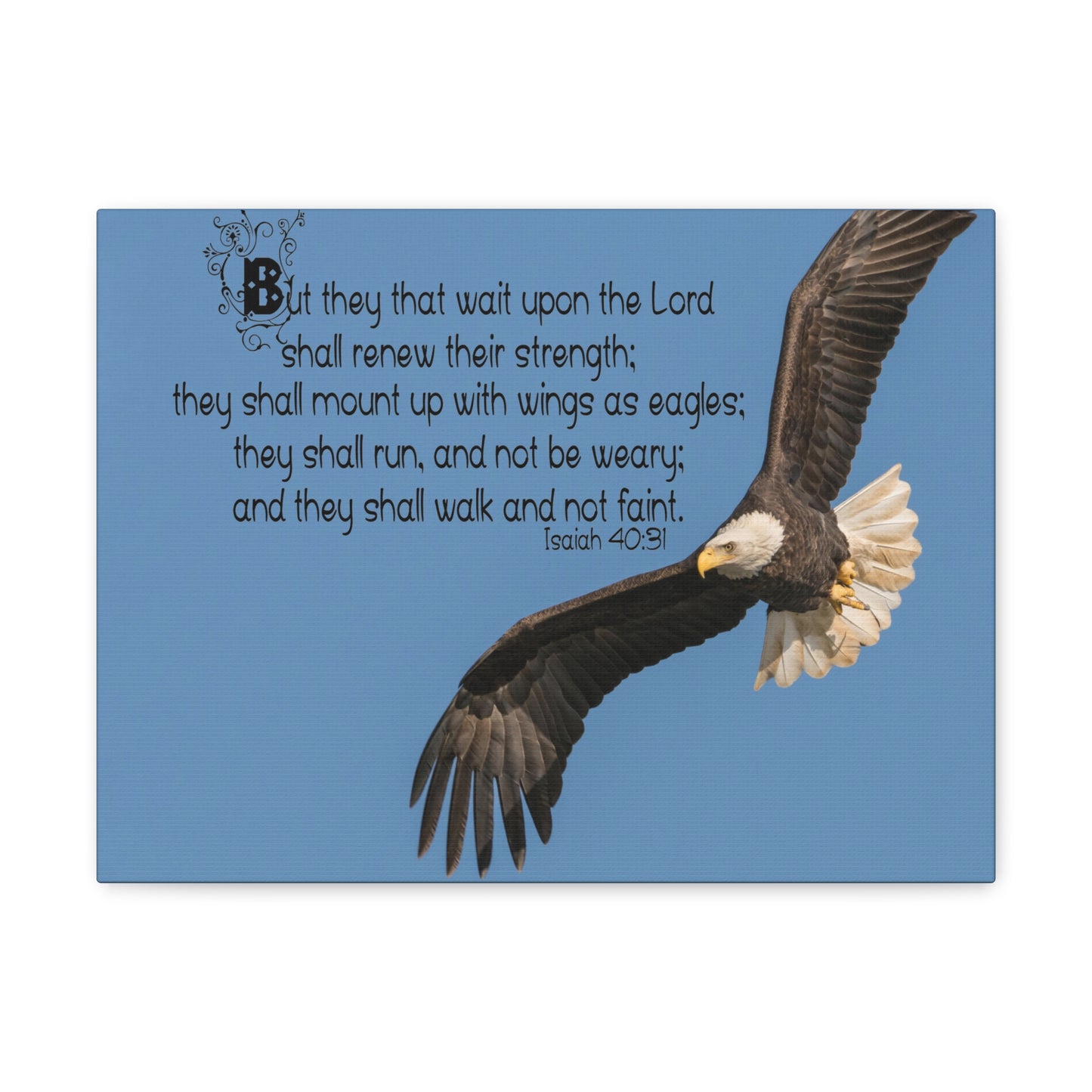 Wait Upon The Lord Isaiah 40:31 Bible Verse Canvas Christian Wall Art Ready to Hang