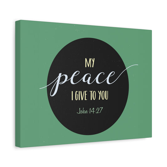 Scripture Canvas My Peace I Give To You John 14:27 Christian Wall Art Bible Verse Print Ready to Hang