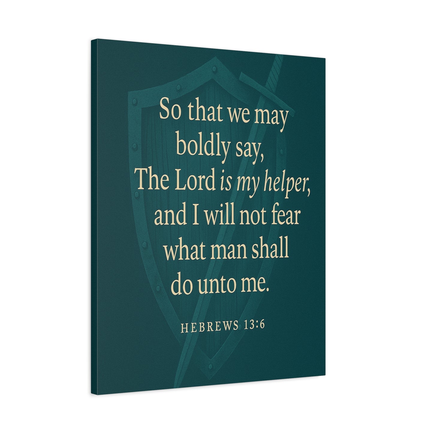 Bible Verse Canvas Hebrews 13:6 Christian Home Décor Wall Art Scripture Ready to Hang Faith Print